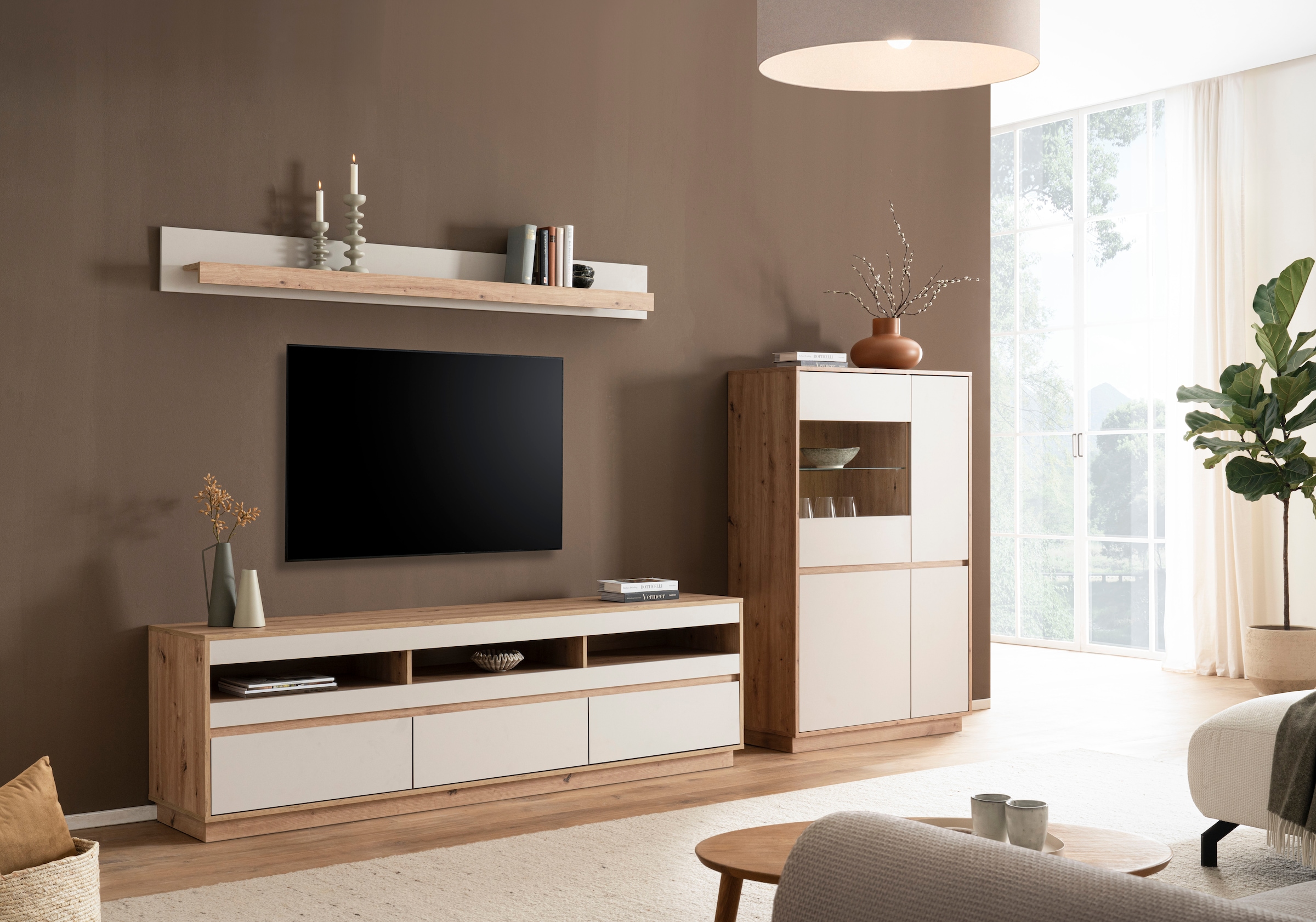 Home affaire Vitrine »Sonora, moderne Glasvitrine, Stauraumelement, Schrank« filigrane Rahmenoptik, ausreichend Stauraum, vielseitig einsetzbar