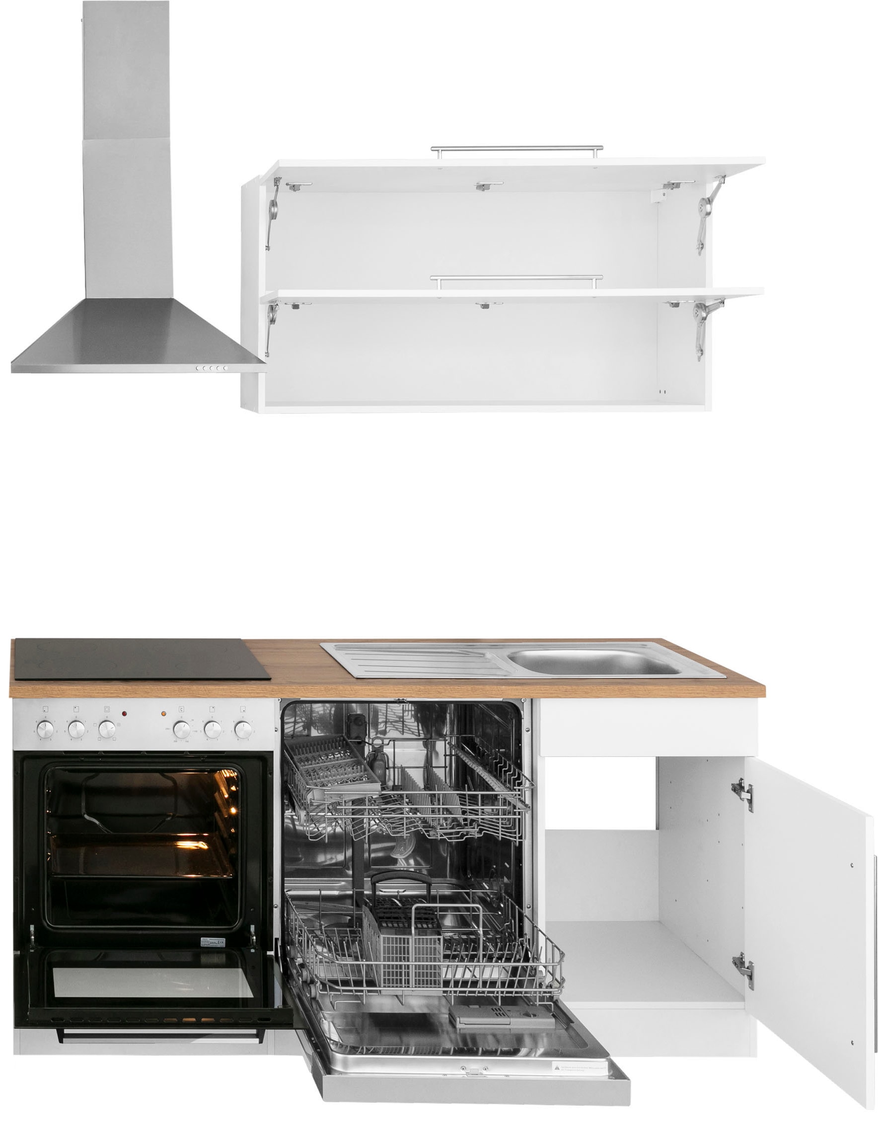 Kochstation Küchenzeile »KS-Samos«, ohne E-Geräte, Breite 170 cm
