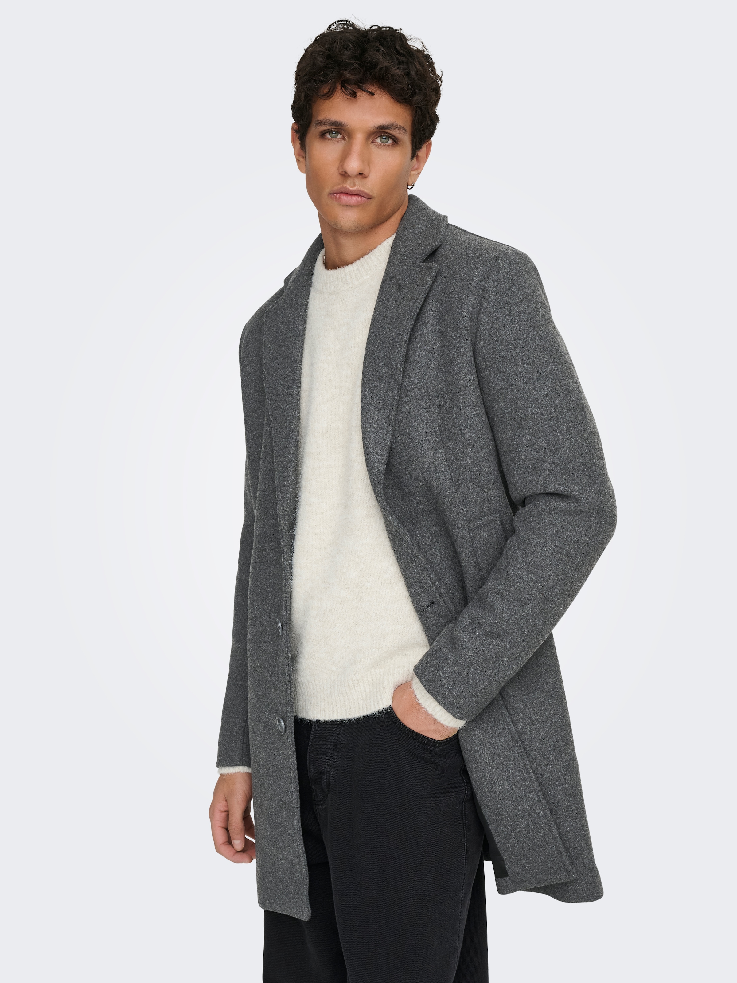 ONLY & SONS Langmantel »ONSMATTHEW WOOL COAT OTW NOOS«, mit Wolle
