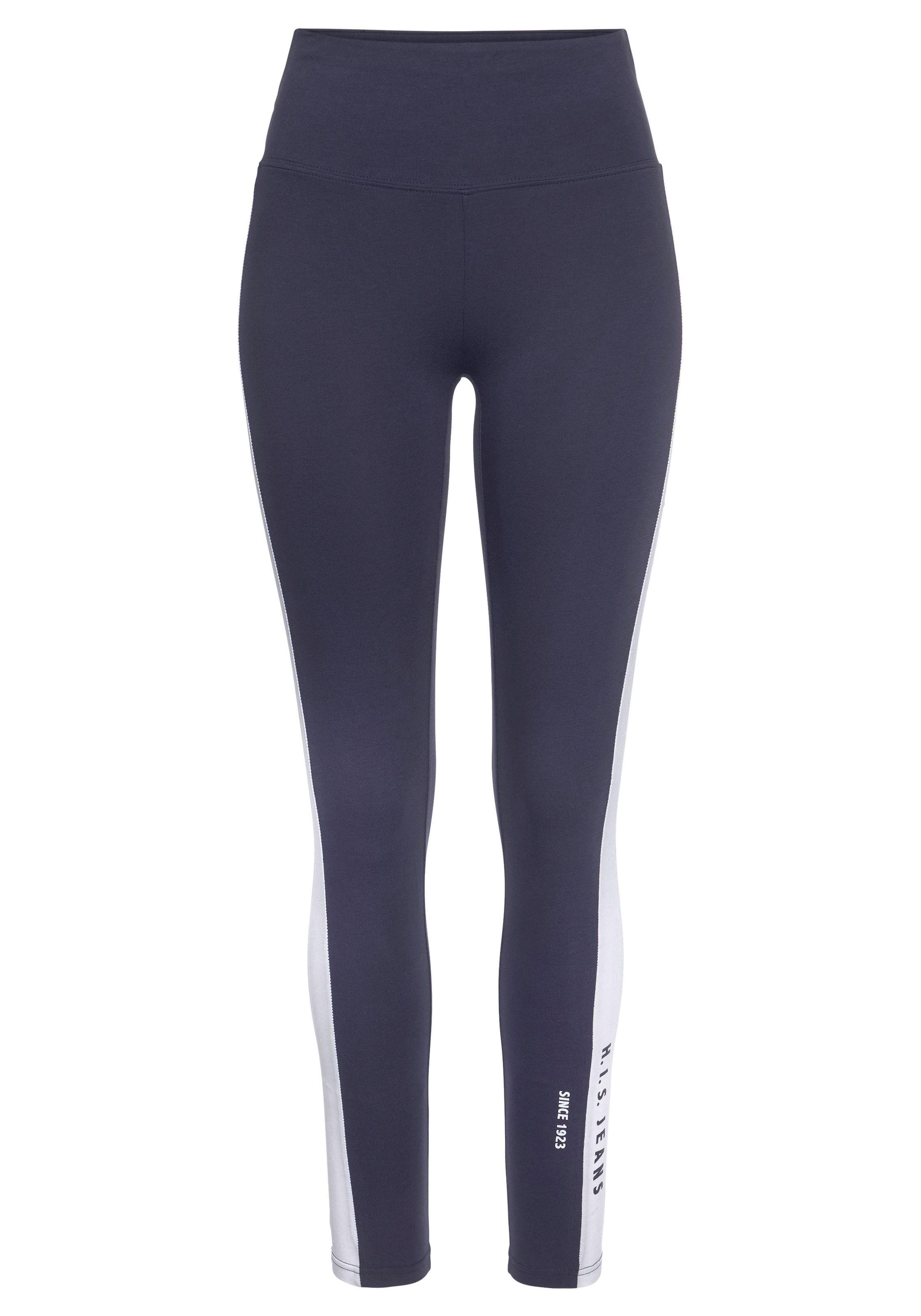 H.I.S Leggings, mit weißem Seitenstreifen und Logodruck