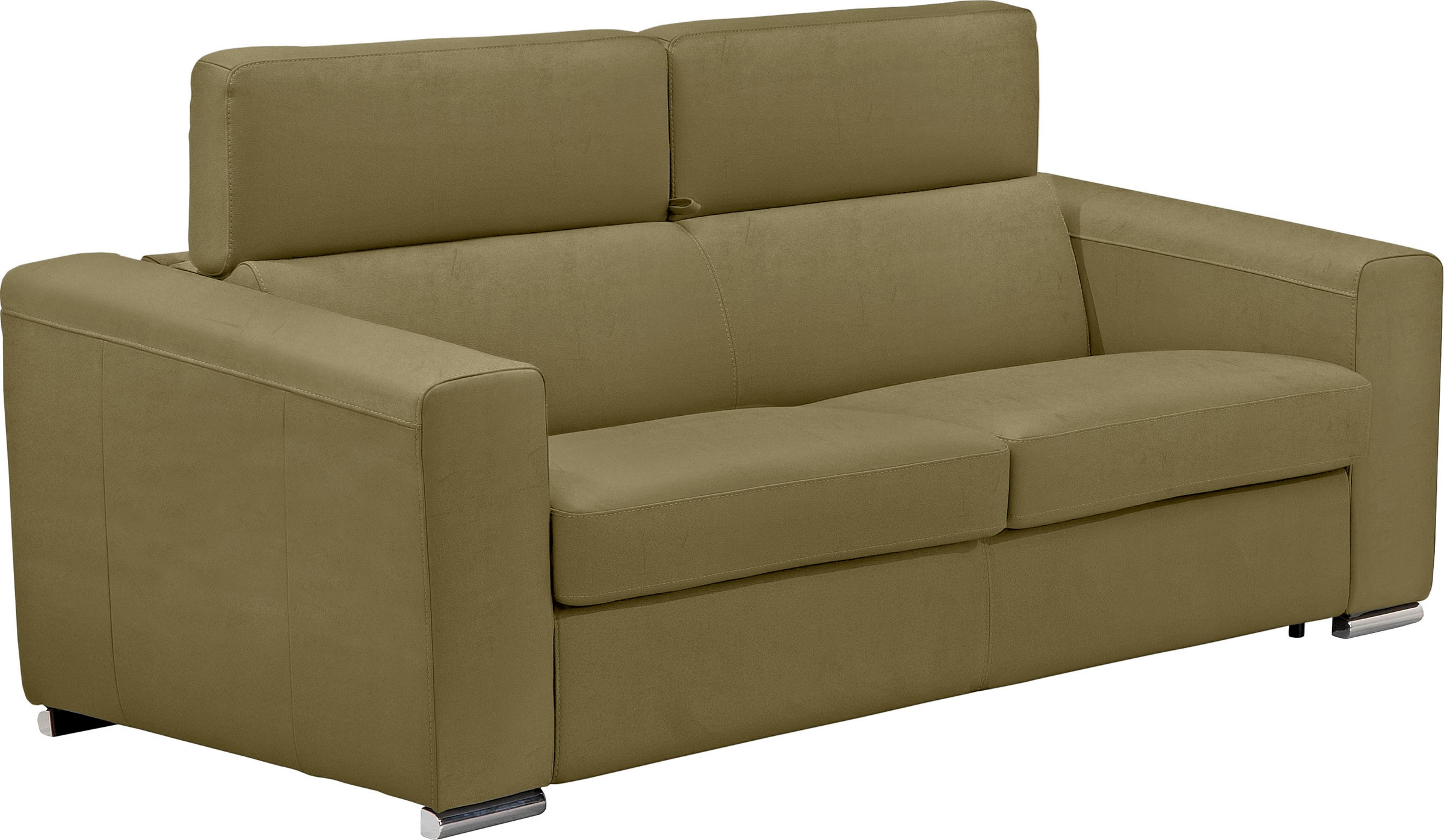 Egoitaliano Schlafsofa »Cabiria, Design und super Sitz- und Liegekomfort«, Sofa inkl. Schlaffunktion, Kopfteile verstellbar, mit Metallfüßen