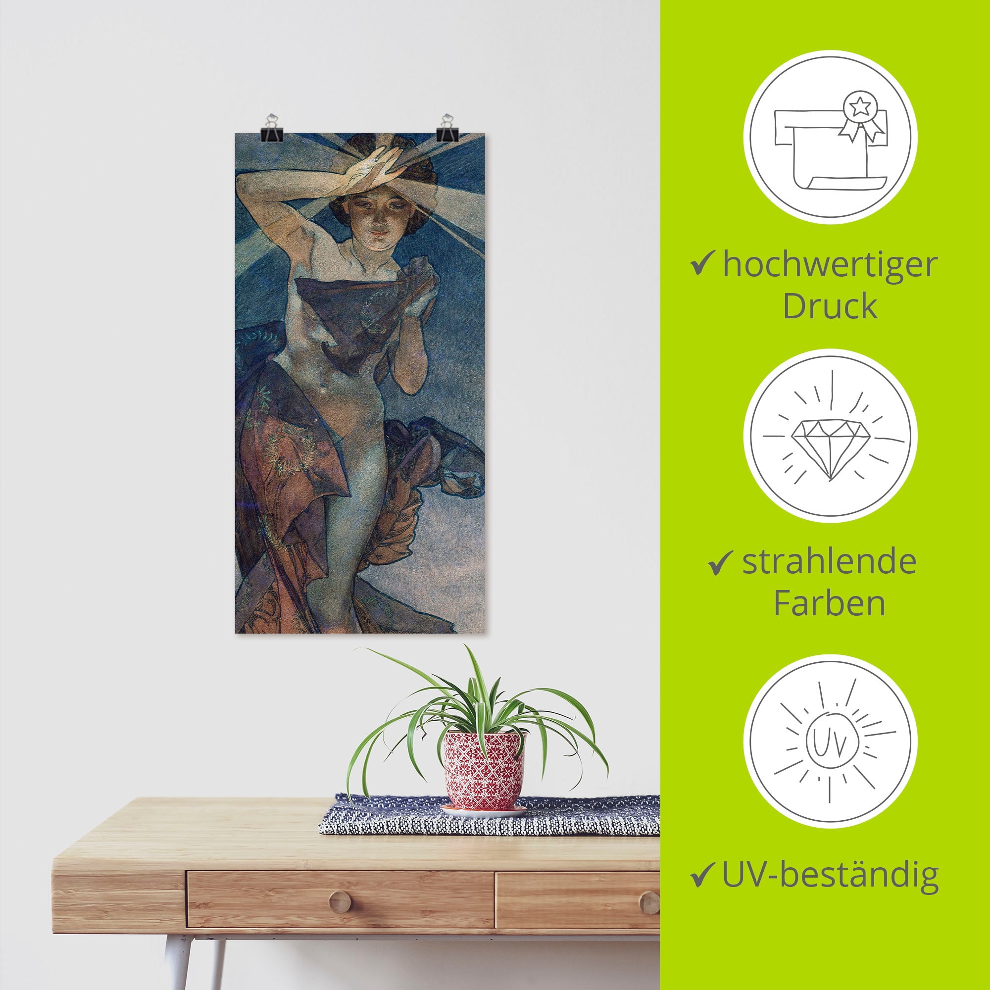 Artland Wandbild »Sterne Der Morgenstern 1902«, Frau, (1 St.), als Alubild, Outdoorbild, Leinwandbild, Poster in verschied. Größen