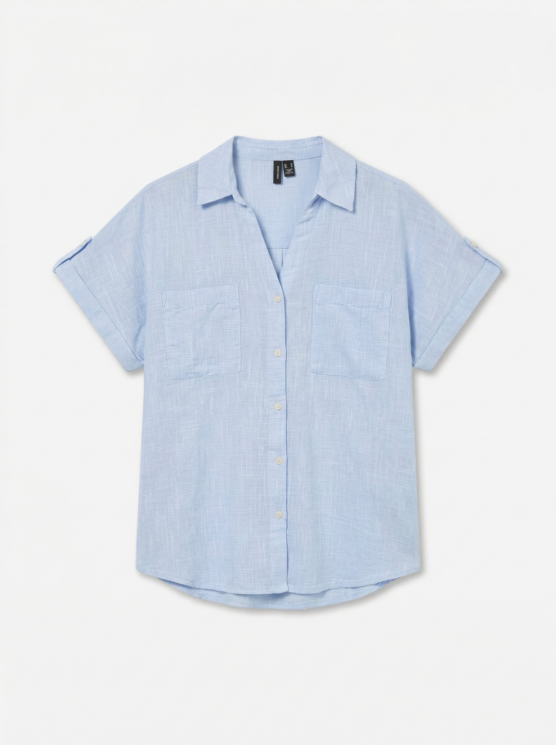 Vero Moda Kurzarmbluse »VMTHILDE SS SHIRT WVN NOOS« Baumwolle, Kurzarm mit Riegel, hinten etwas länger als vorn