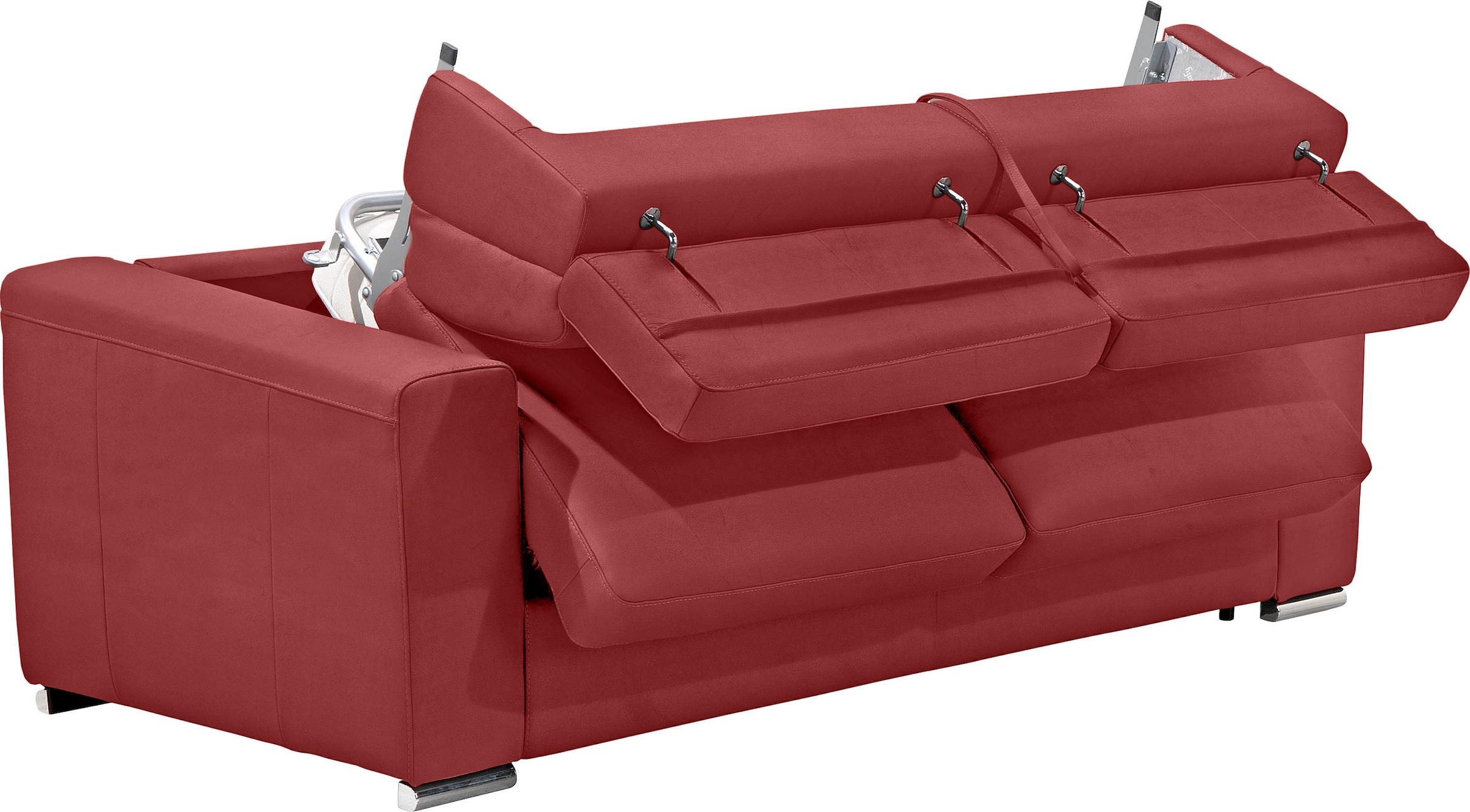 Egoitaliano Schlafsofa »Cabiria, Design und super Sitz- und Liegekomfort«, Sofa inkl. Schlaffunktion, Kopfteile verstellbar, mit Metallfüßen