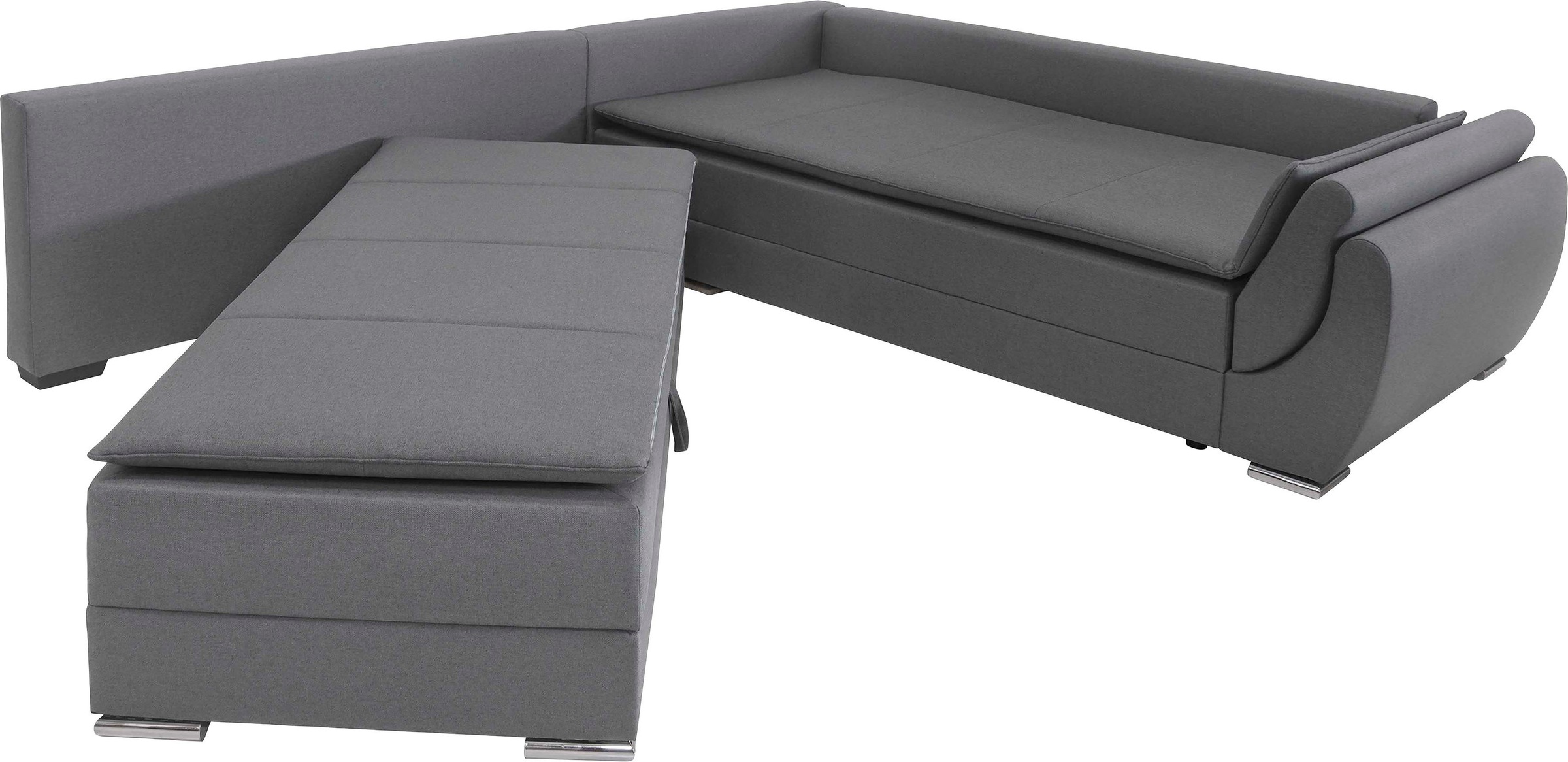 INOSIGN Ecksofa »Göteborg«, mit Boxspring-Bettfunktion und Bettkasten, Dauerschlaffunktion, Topper
