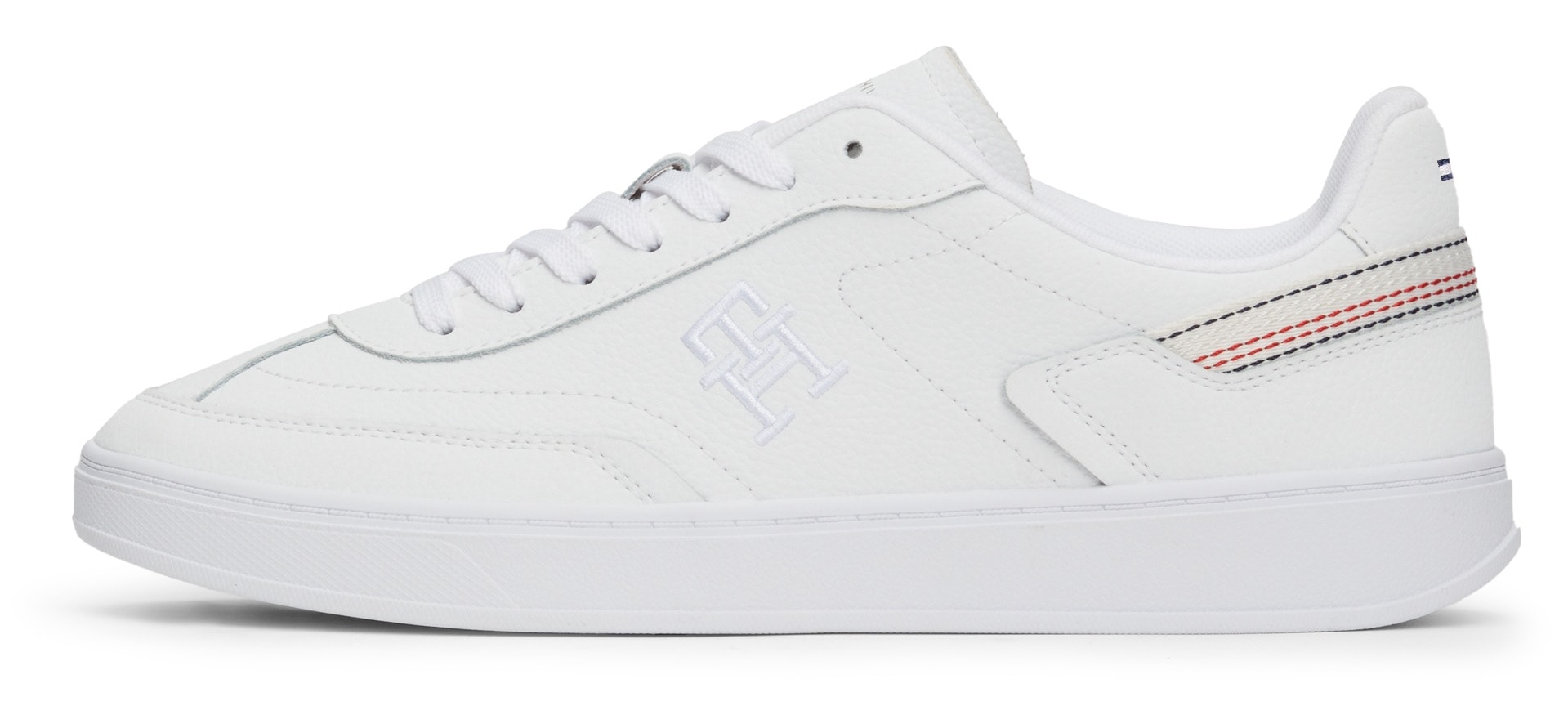 Tommy Hilfiger Plateausneaker »TH HERITAGE COURT SNEAKER STRPS«, Freizeitschuh, Halbschuh, Schnürschuh mit seitlichem Monogramm