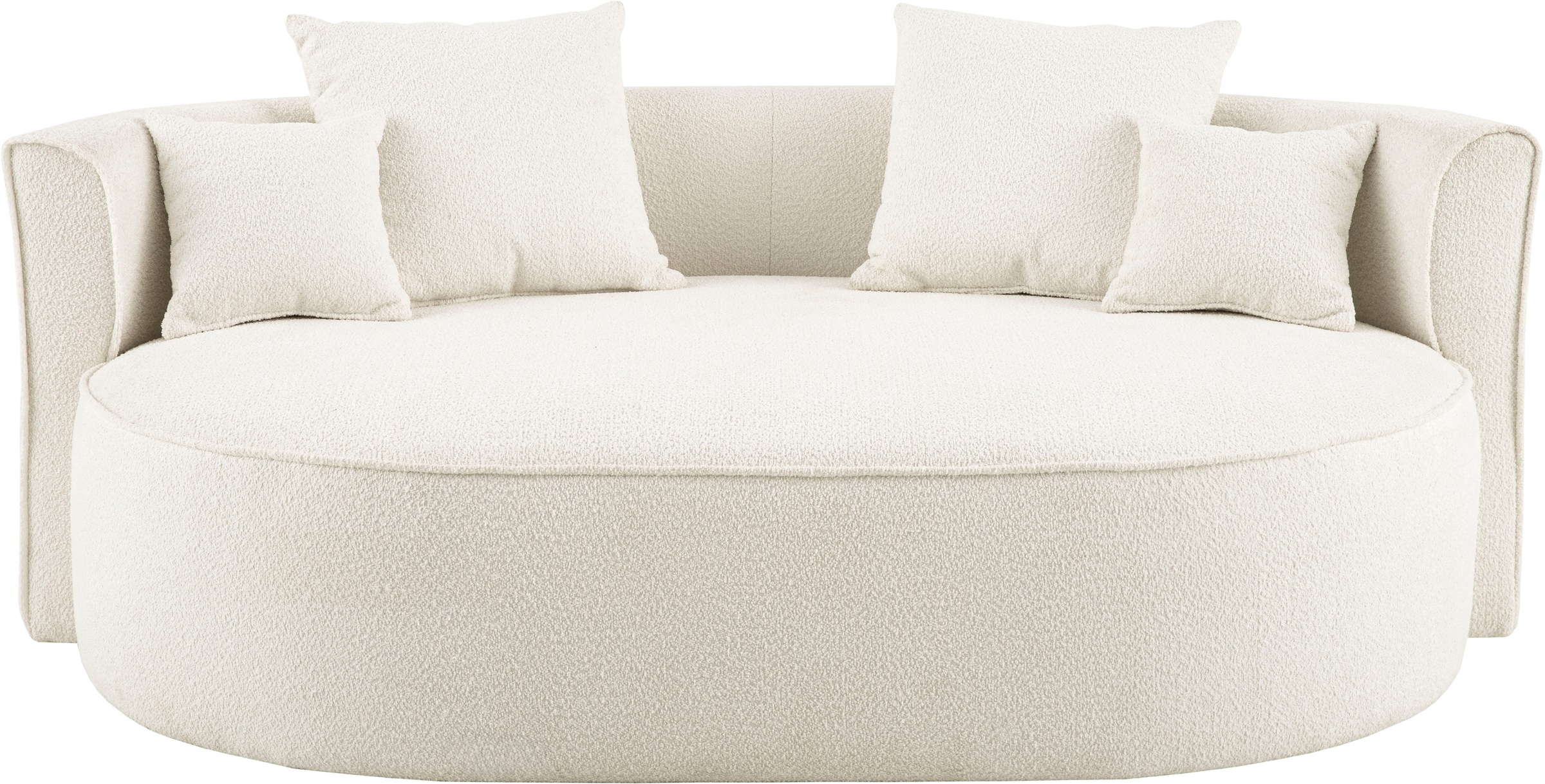 LeGer Home by Lena Gercke 2,5-Sitzer »ISALIE, rundes Loungesofa, mit Kissen, perfekt gepolstert«, moderne Stoffe, mit 4 Zierkissen, extra große Sitzfläche