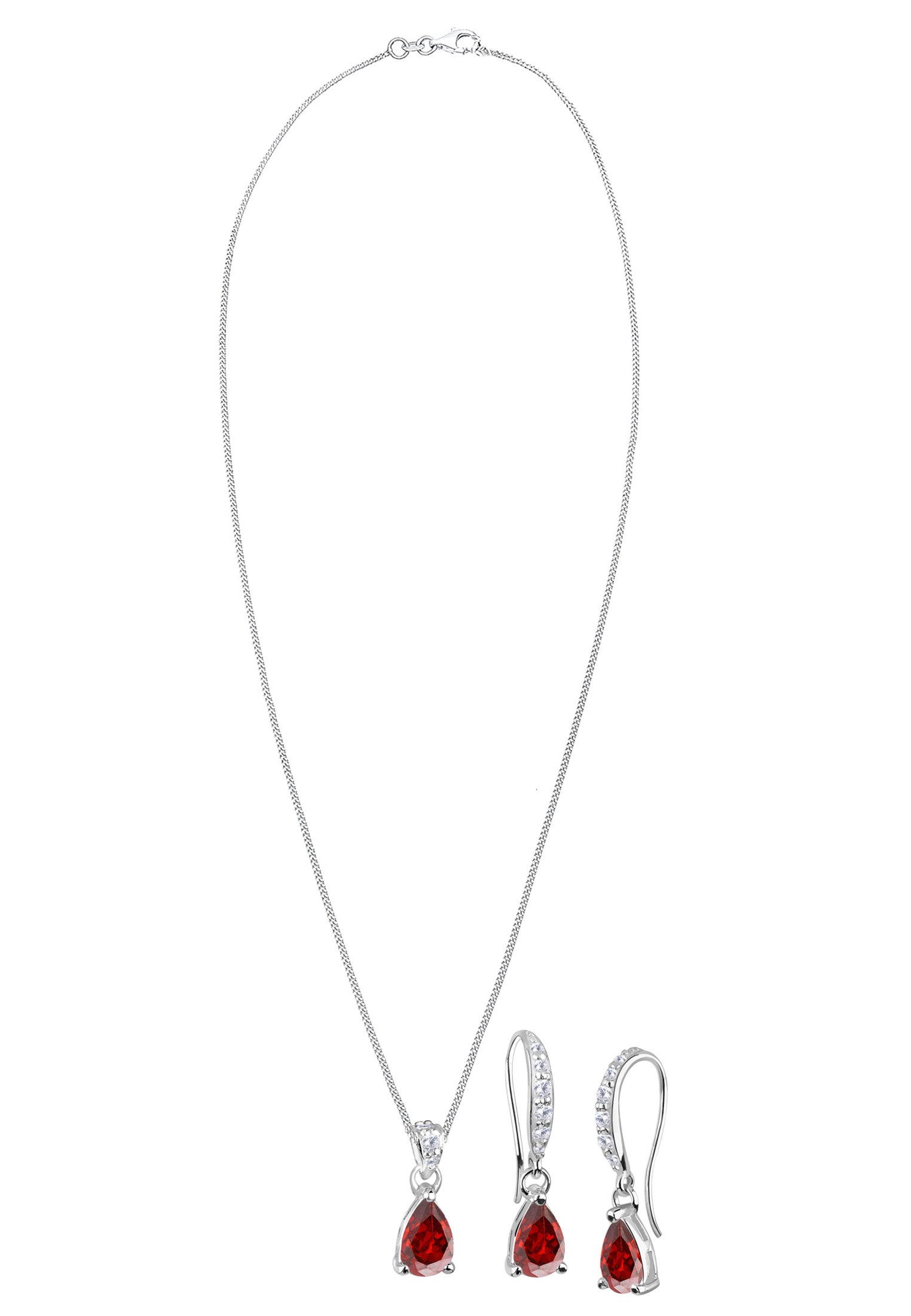 Elli Ohrring und Ketten Set »Schmuckset Ohrhänger und Anhänger mit Zirkonia 925 Sterling Silber«