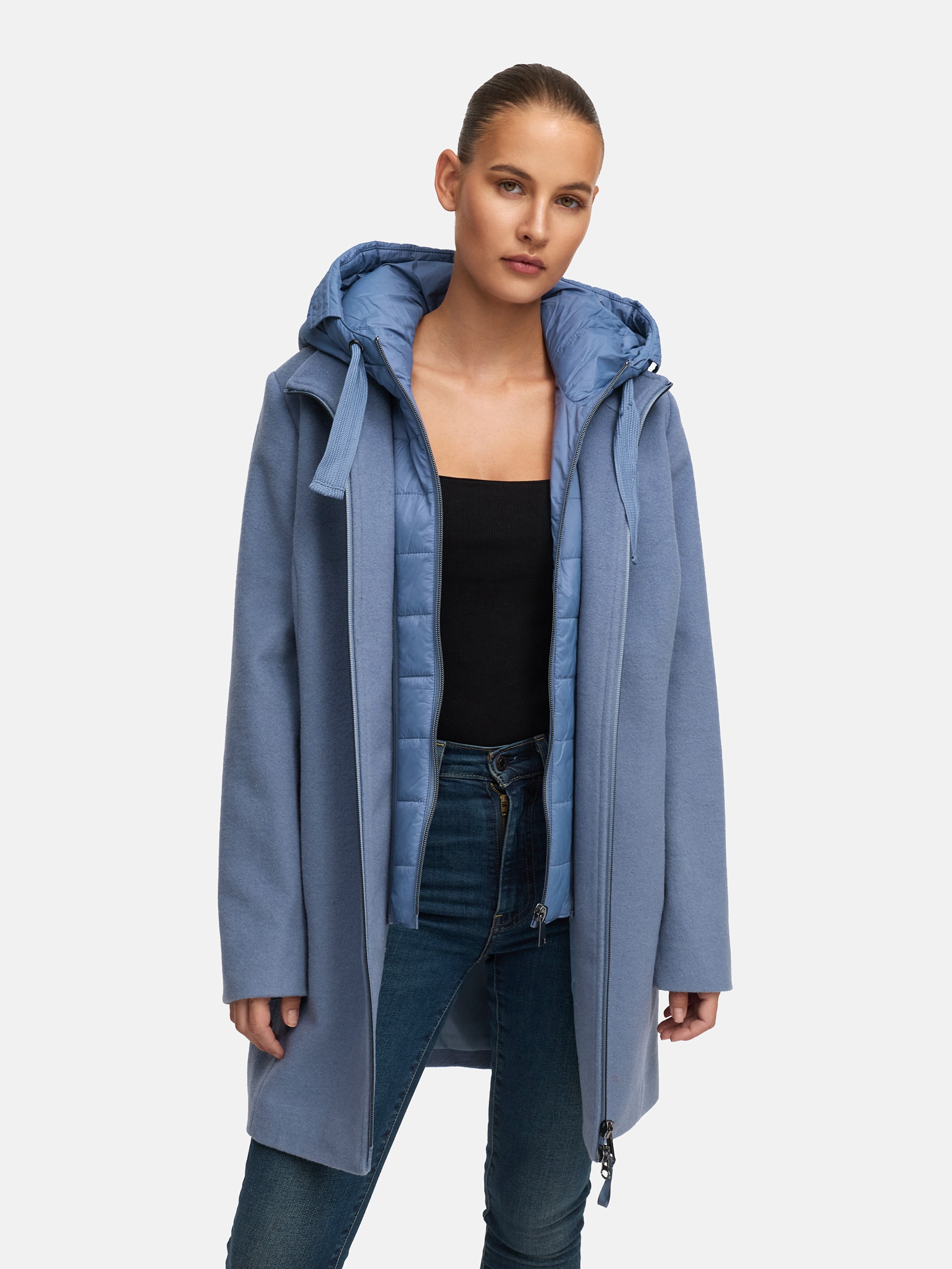MANISA Wolljacke, mit Kapuze, mit herausnehmbarer Kapuze