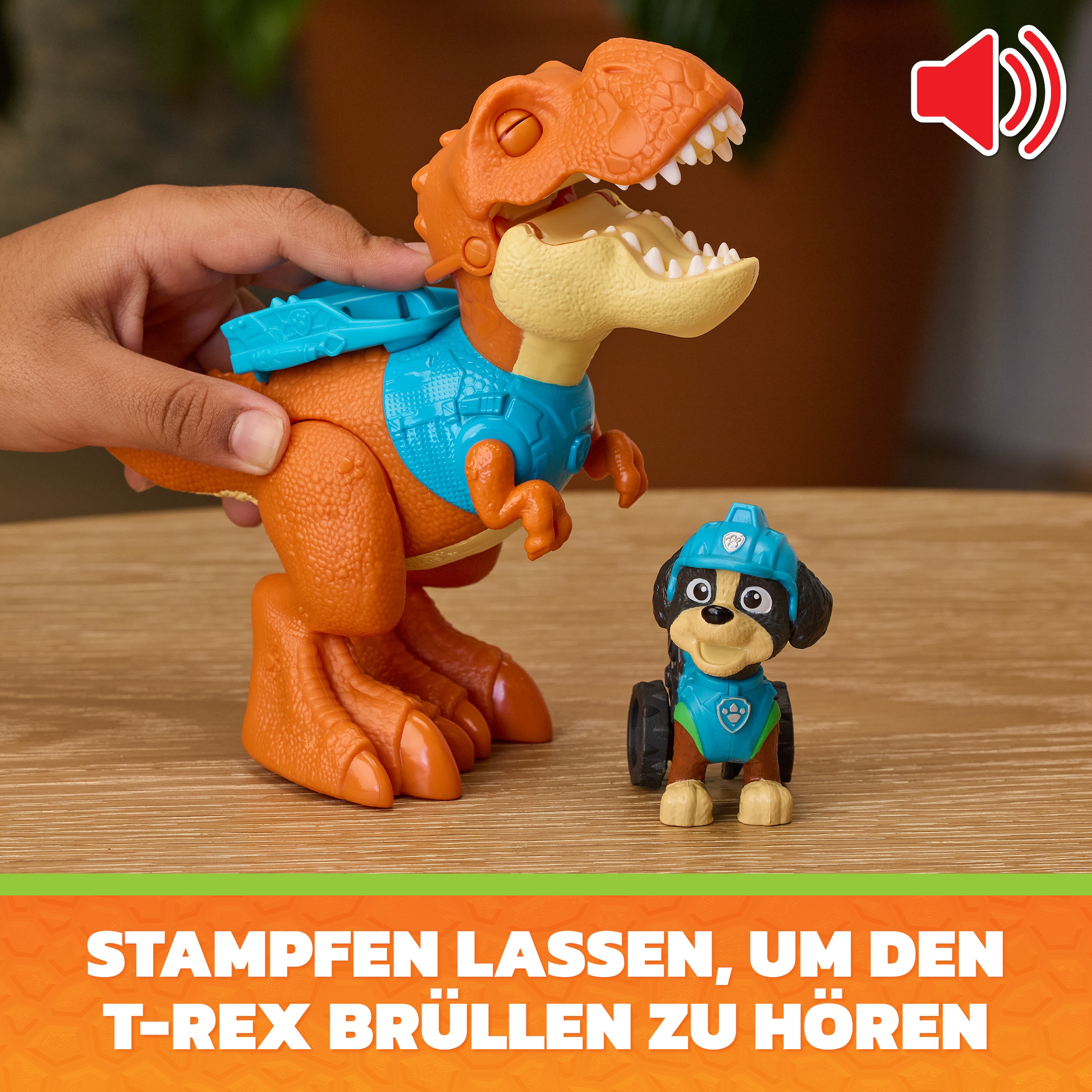 Spin Master Spielfigur »PAW Patrol: Der Dino Film, Roaring Pups, Rex-Figur & T-Rex-Dino Timmy« mit Soundeffekten