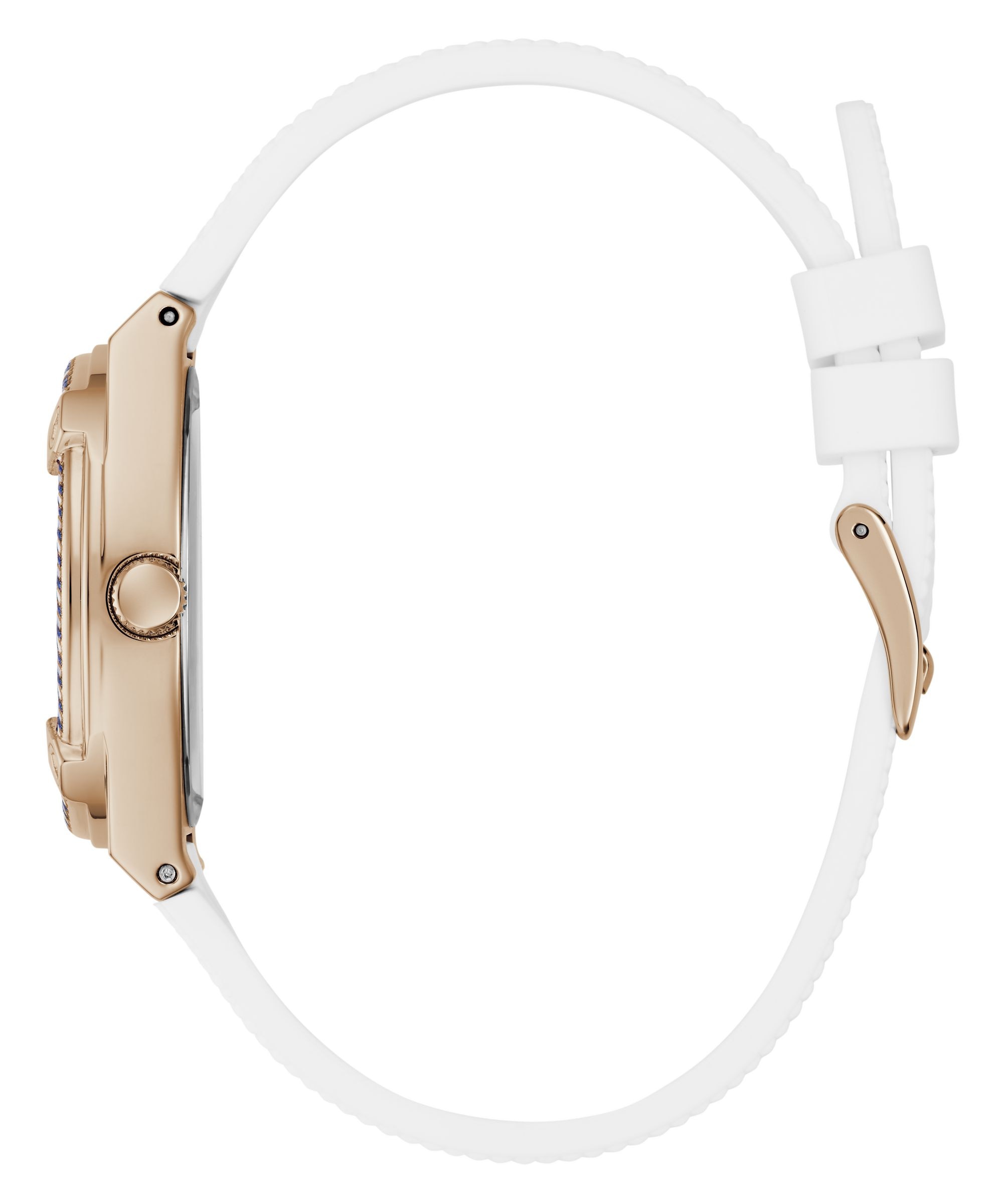 Guess Multifunktionsuhr »SAYLOR« Quarzuhr, Armbanduhr, Damenuhr, Silikonarmband, analog, Wochentag, Tag