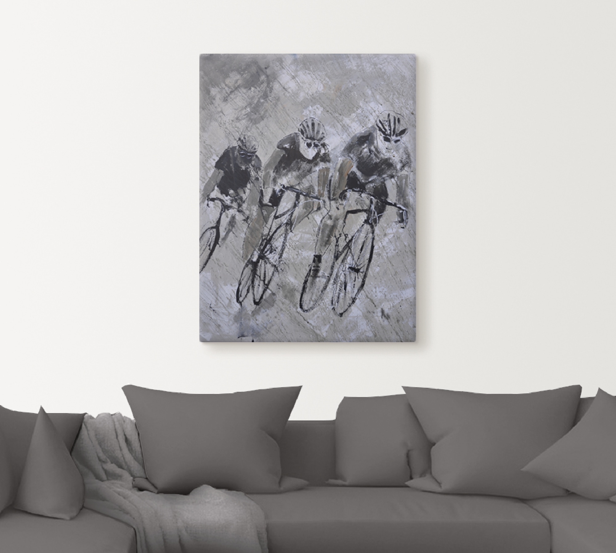 Artland Wandbild »Fahrrad fahren im Regen« Fahrräder 1 Stk. tlg. als Alubild, Outdoorbild, Leinwandbild, Poster in verschied. Größen