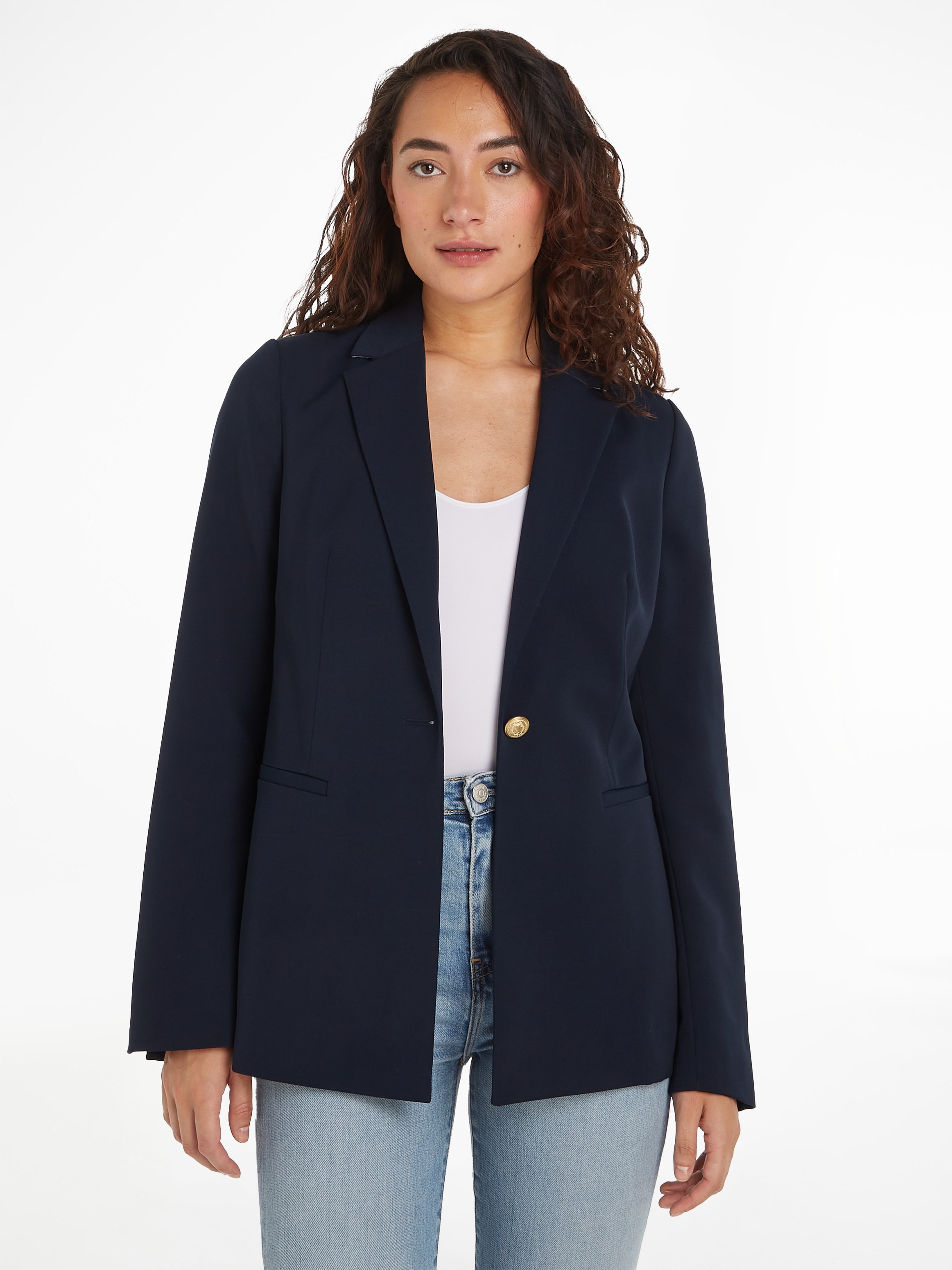 Tommy Hilfiger Kurzblazer »GOLD BUTTON SLIM FIT SB BLAZER«, mit Rückenschlitz