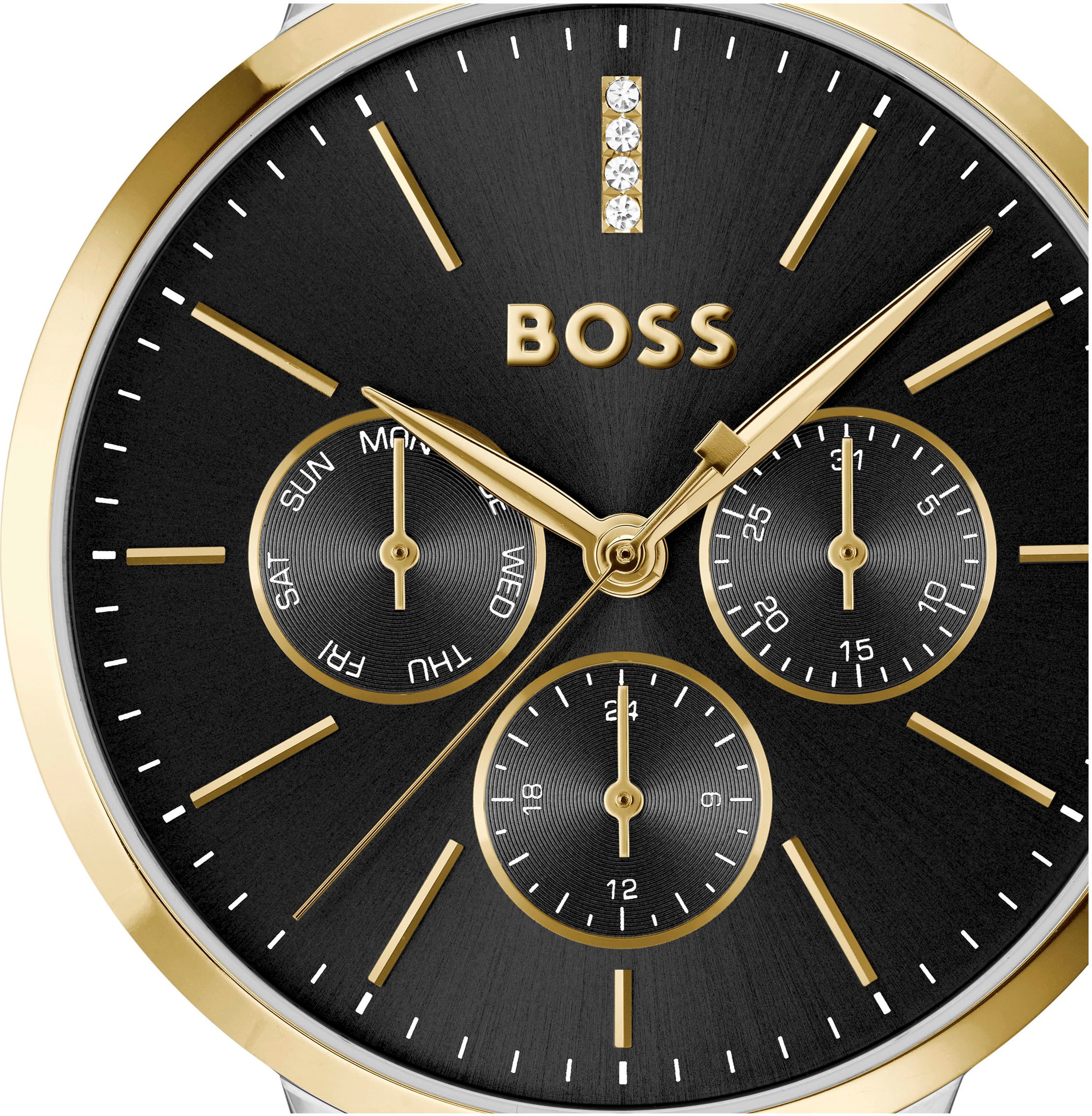 BOSS Multifunktionsuhr »SYMPHONY«, Quarzuhr, Armbanduhr, Damenuhr, Edelstahlarmband, analog