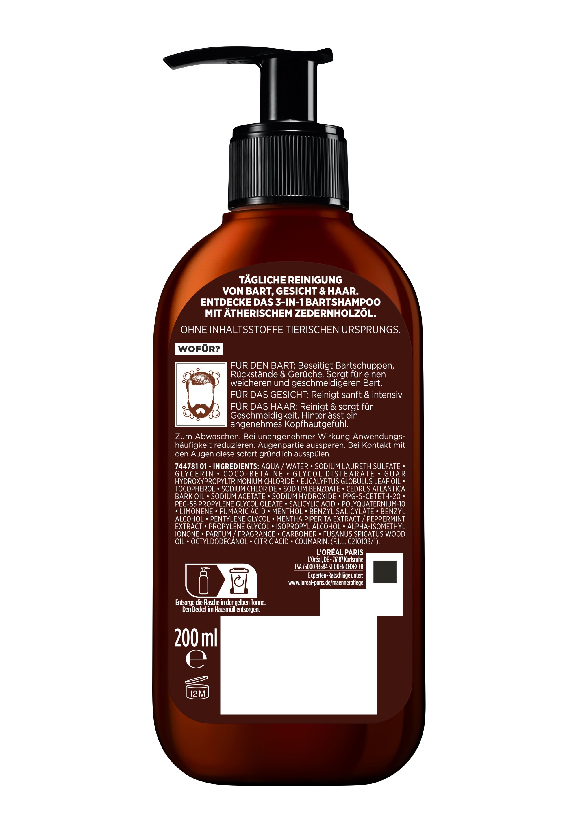 L'ORÉAL PARIS MEN EXPERT Bartshampoo »BARBER CLUB 3-IN-1 BARTSHAMPOO« für einen geschmeidigen Bart