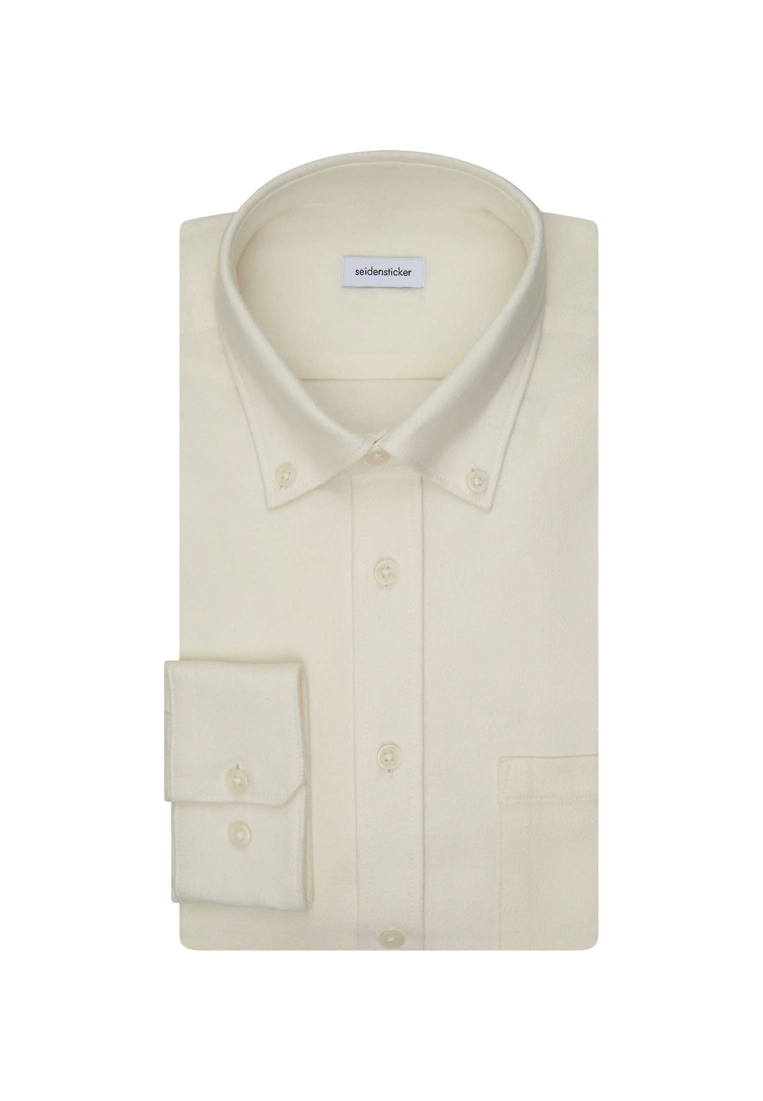 seidensticker Flanellhemd, Regular 1/1 Button-Down-Kragen Uni