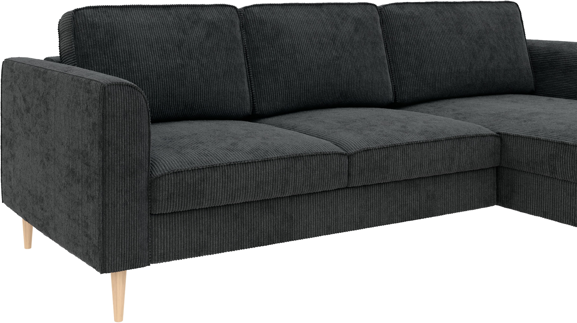 Home affaire Ecksofa »Booster Couch wahlweise mit Schlaffunktion und Bettkasten-auch in Cord«, Recamiere beidseitig montierbar, Sofa in L-Form, 232 cm
