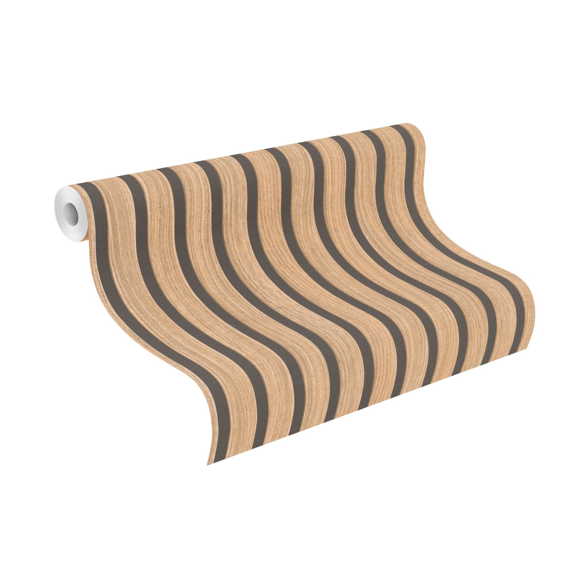 Papiertapete RASCH "Papiertapete mit Holzpaneelen in Braun", braun, B:53m L:10,05m