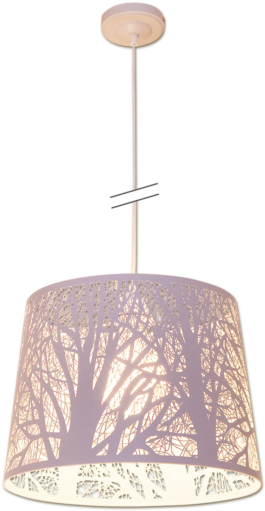 näve Pendelleuchte »White Wood«, 1 flammig, Leuchtmittel E27 | ohne Leuchtmittel, Schirm mit Astdekor weiß 1xE27 Höhe 110cm mx. 60W