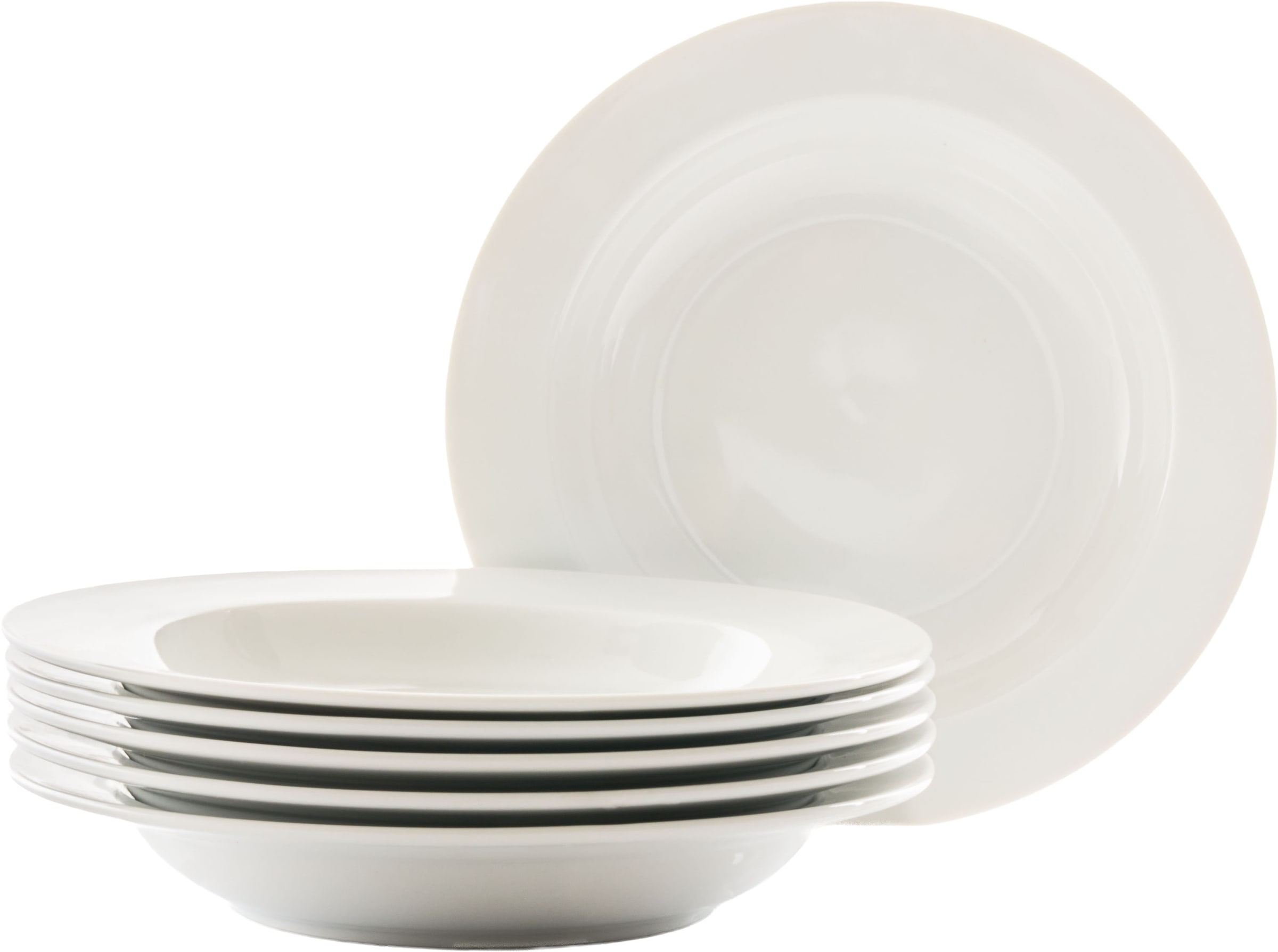 Retsch Arzberg Suppenteller »HEIKE WEISS 21 cm, Set 6-tlg. für 6 Personen, rund Porzellan« Allrounder für jeden Tag - langlebig und universell einsetzbar