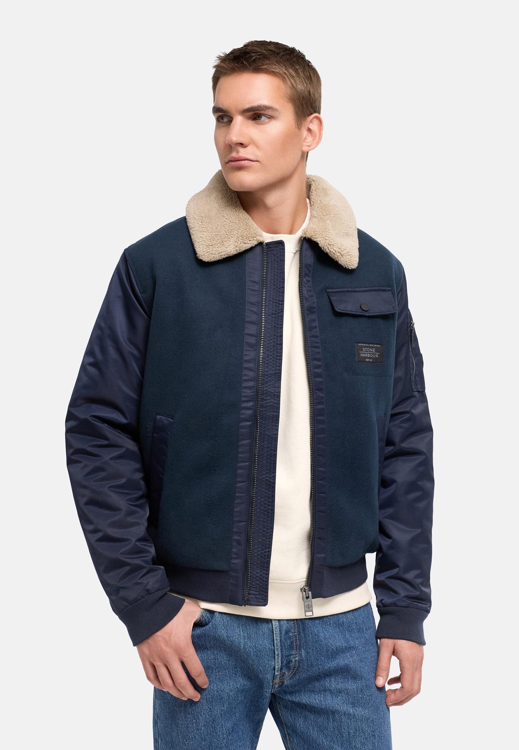 Stone Harbour Winterjacke »Winterjacke Somaeel XX« ohne Kapuze Warme Herren Hybridjacke mit Teddykragen