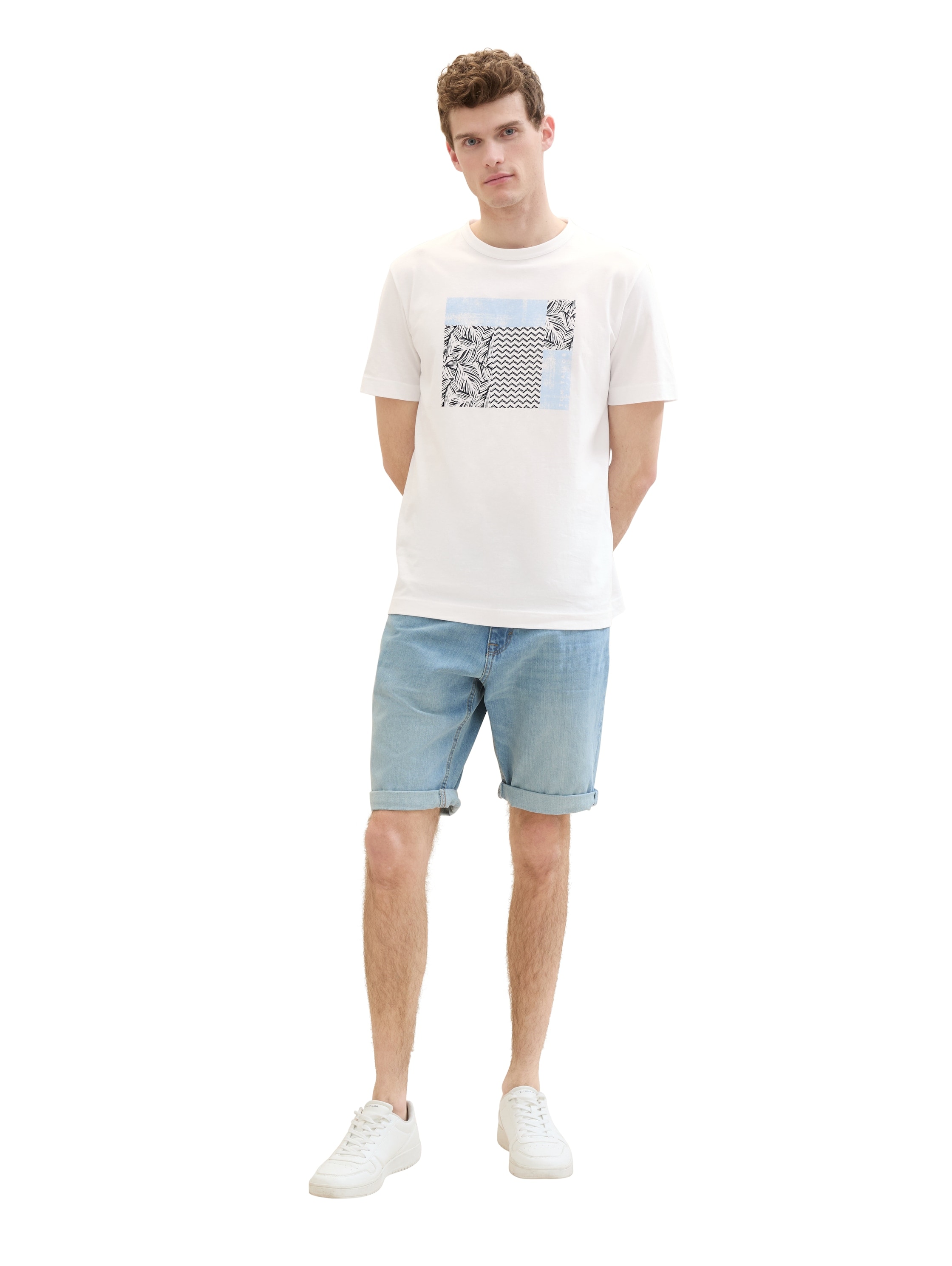 TOM TAILOR Jeansbermudas »JOSH«, mit Markenlabel