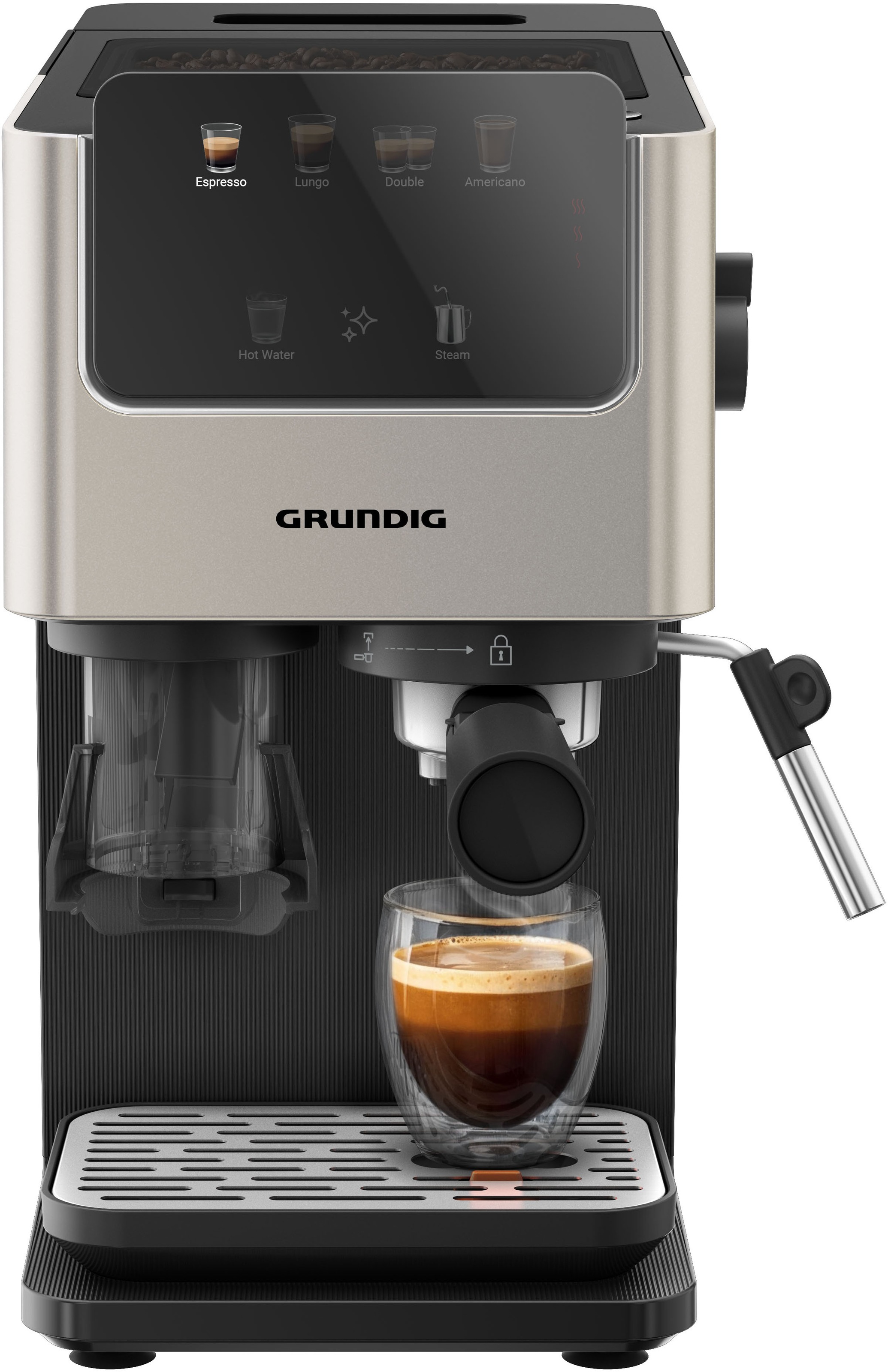 Grundig Siebträgermaschine »KSM 7530« mit Edelstahlmahlwerk