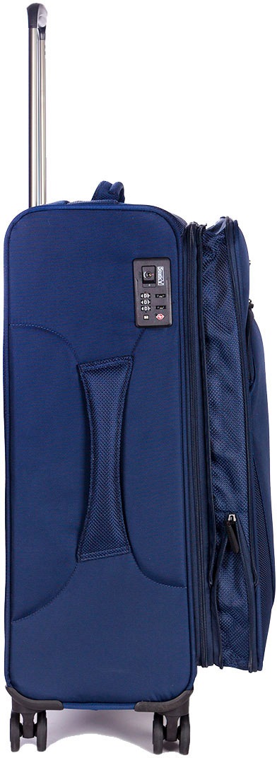 Stratic Weichgepäck-Trolley »Mix M, blue«, 4 Rollen, Reisekoffer Reisegepäck Aufgabegepäck TSA-Zahlenschloss
