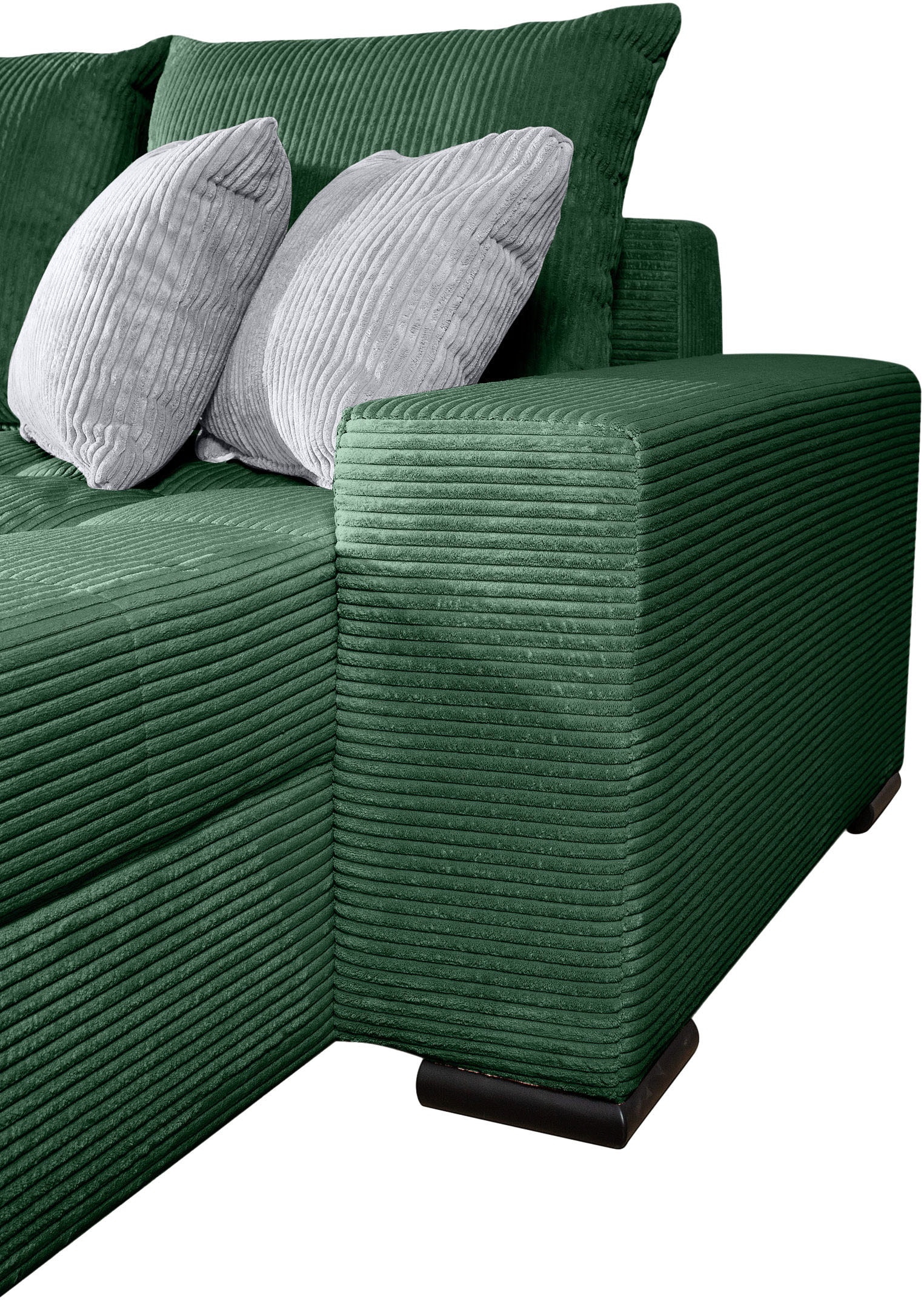 COLLECTION AB Ecksofa »Josy L-Form, B: 214 cm in Cord, Cord-Mix« mit Bettfunktion, Bettkasten & 2 Zierkissen, Federkern