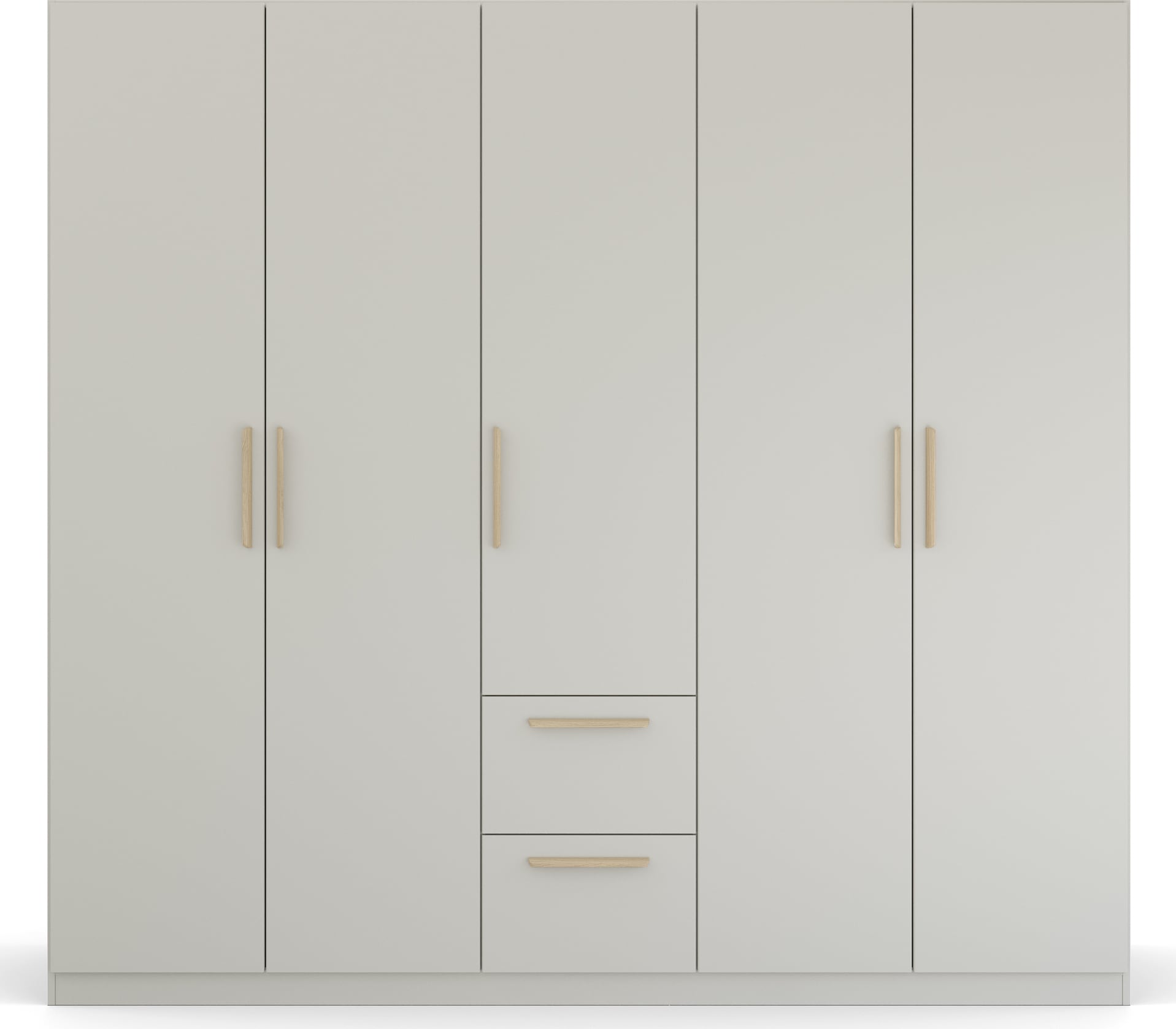 rauch Kleiderschrank »Skandi by Quadra Spin Schlafzimmerschrank«, im Landhaus-Stil mit Massivholzgriffen aus Wildeiche, mit Schubladen
