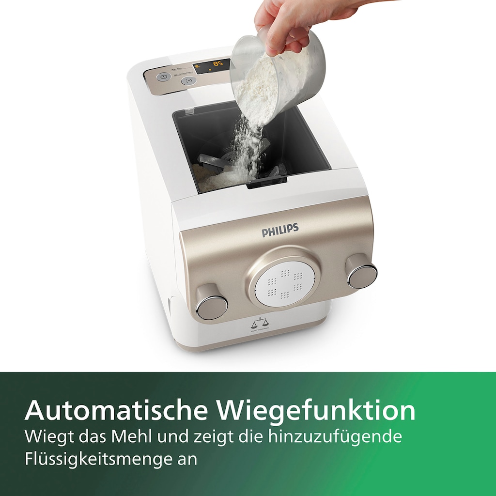 Philips Nudelmaschine »Pastamaker HR2381/05 Avance Collection«, mit Wiegefunktion und 6 Formscheiben