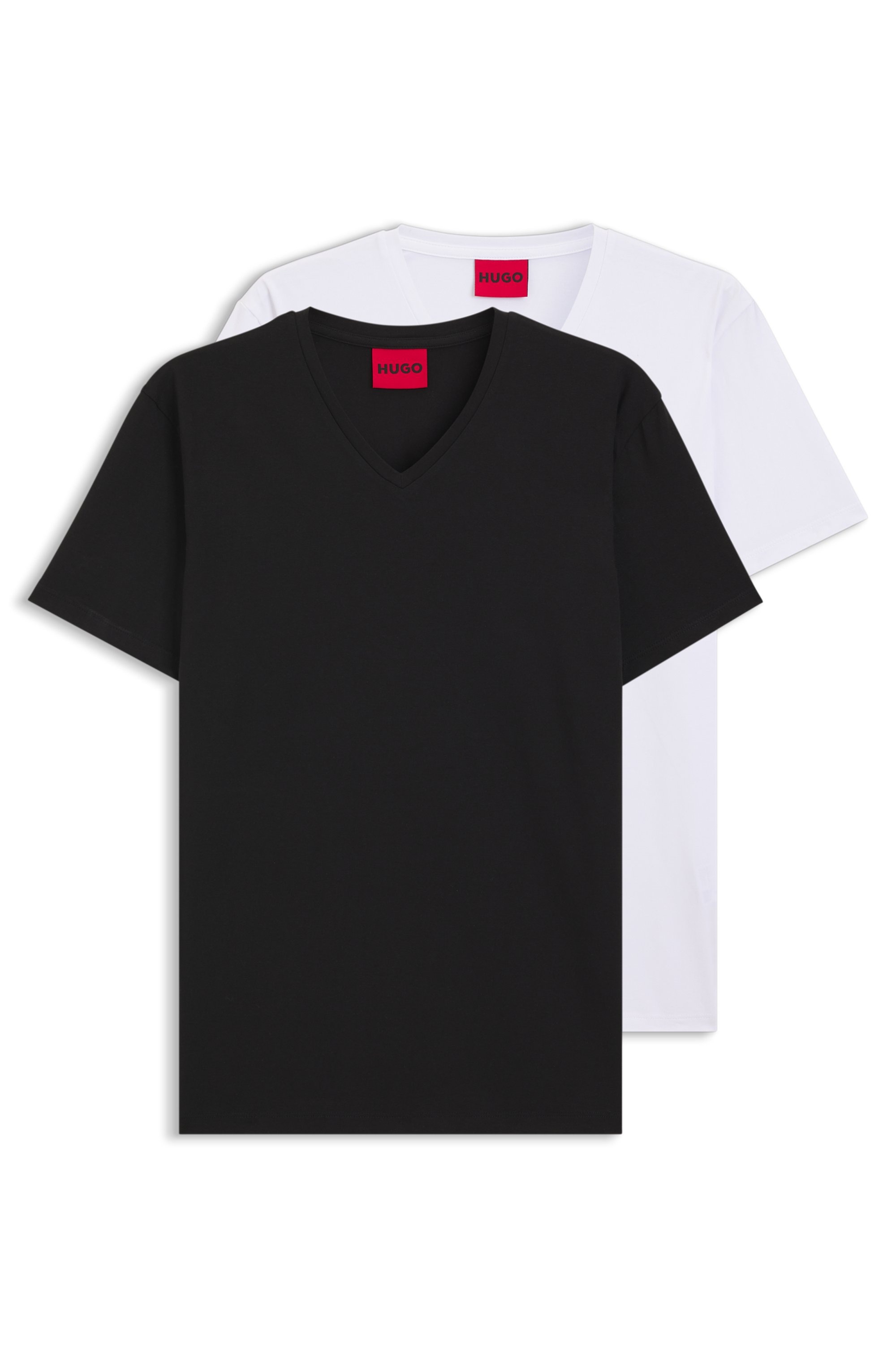 HUGO T-Shirt »HUGO-V« Packung, 2er,  V-Ausschnitt, Slim-Fit, HUGO Logo-Print