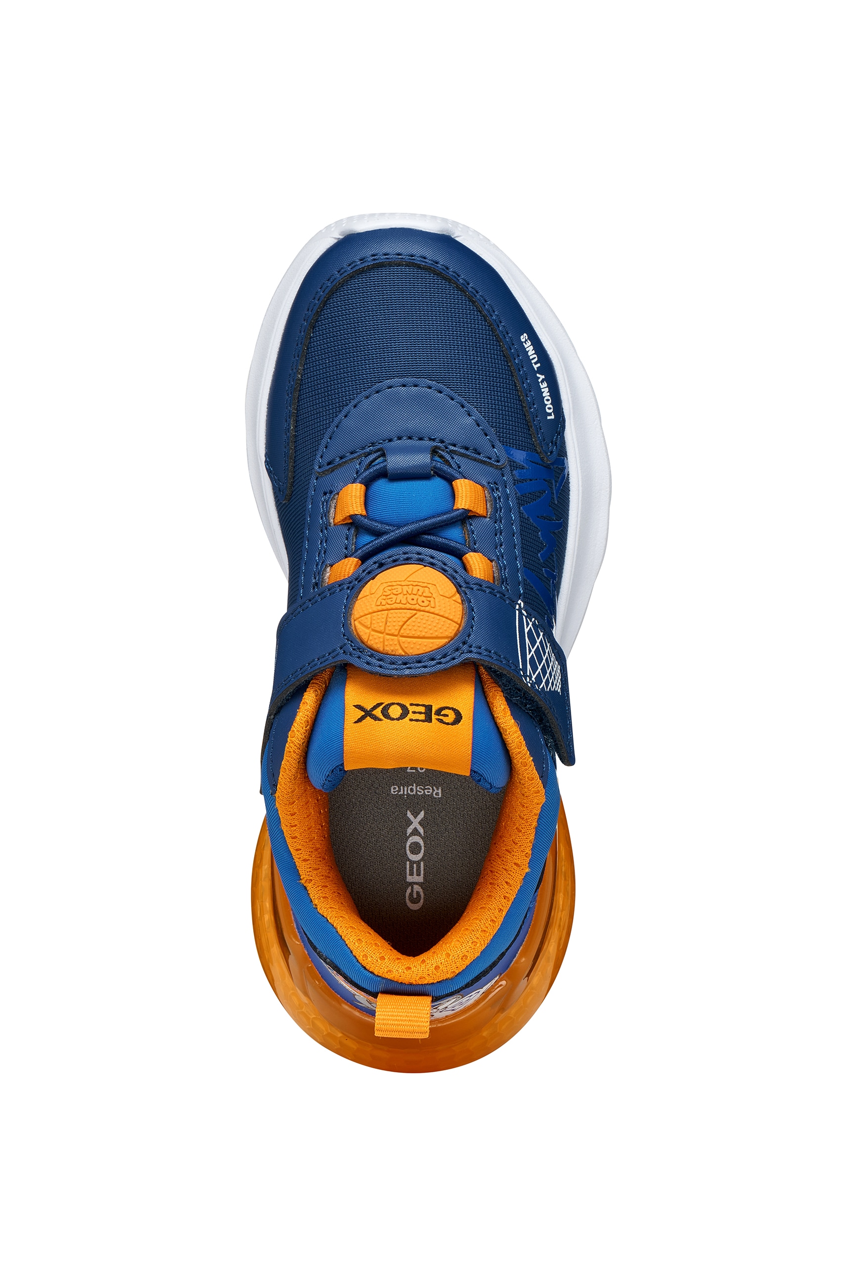 Geox Sneaker »Blinkschuh J ACTIVART ILLUMINUS«  Klettschuh mit Looney Tunes Motiv, Größenschablone zum Download