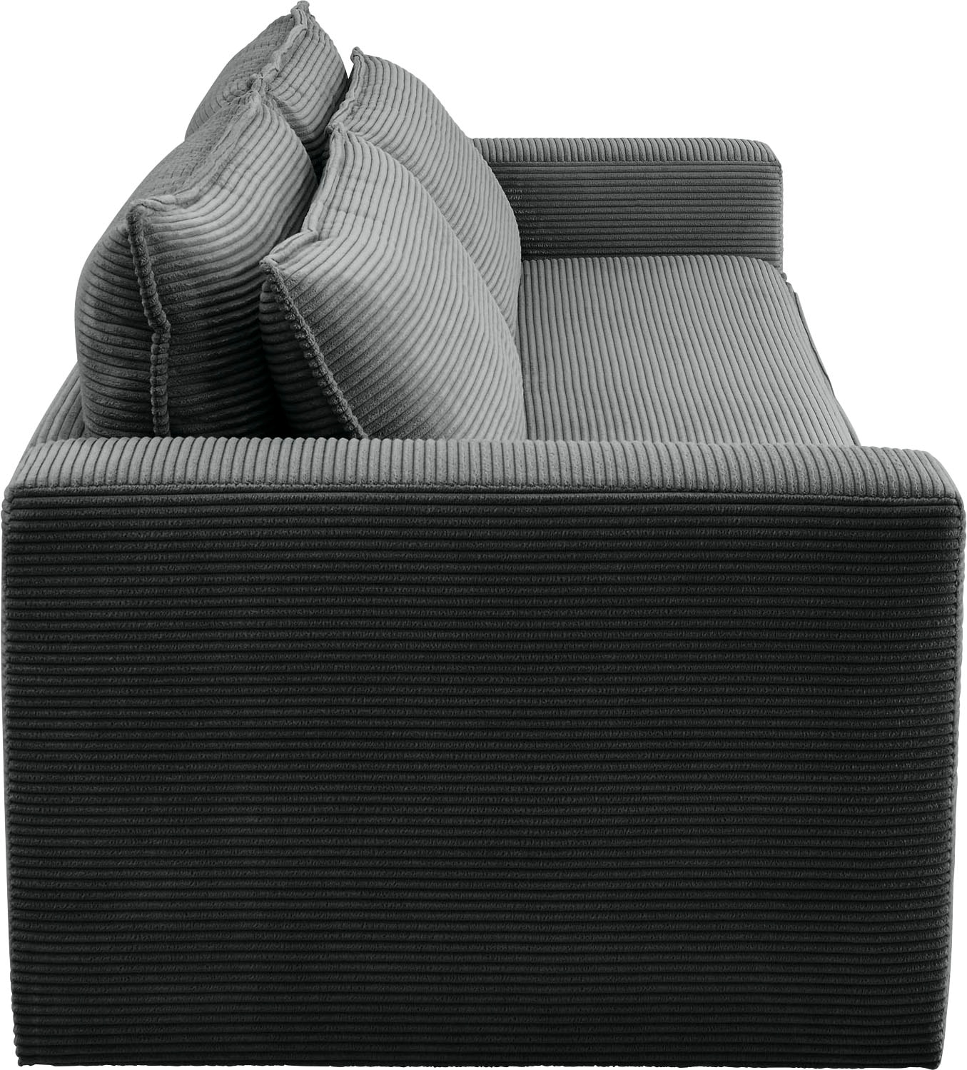 Places of Style 3-Sitzer »PIAGGE«, Cord-Bezug - mit Bettfunktion und Bettkasten, mit praktischem Topper