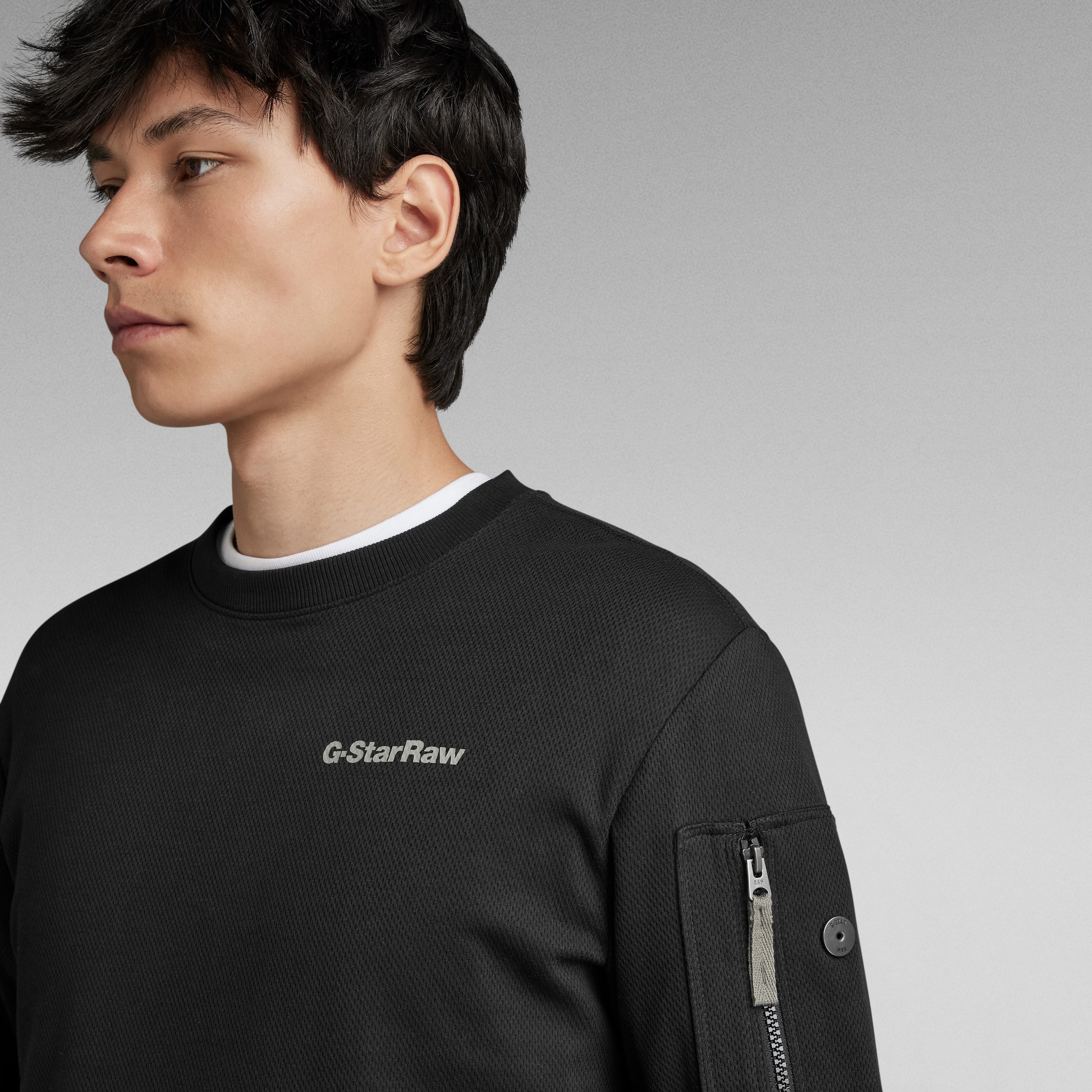 G-STAR Longsleeve, mit Reißverschlusstasche am Arm