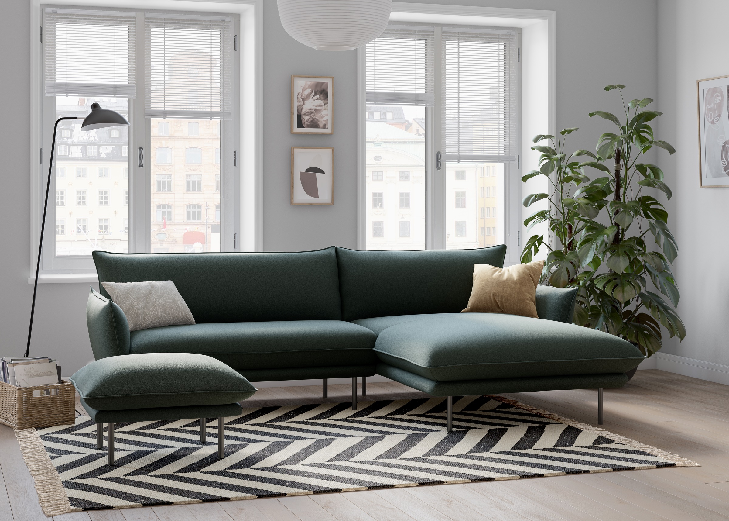 Home affaire Ecksofa »Stine L-Form« Besonderes Design durch Kissenoptik und Keder, by Morten Georgsen