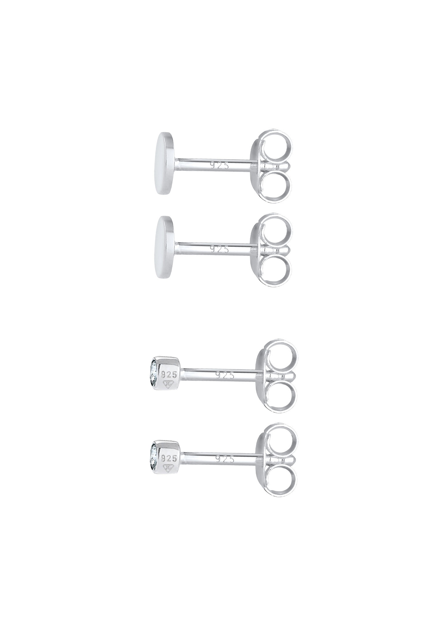 Elli Ohrstecker-Set »Ohrringe Plättchen Ohrstecker Set 925 Silber, mit Kristallen von Swarovski®«