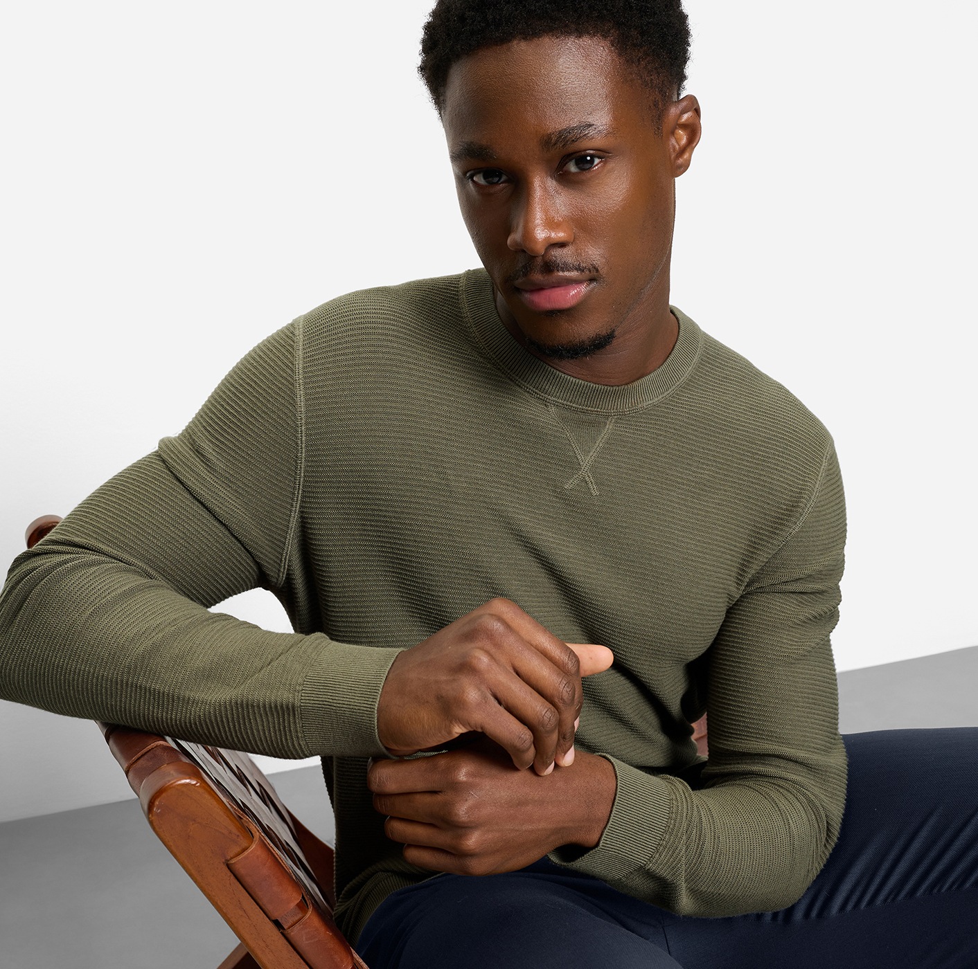 OLYMP Rundhalspullover »OLYMP Strick Casual« mit modischem Strukturmuster