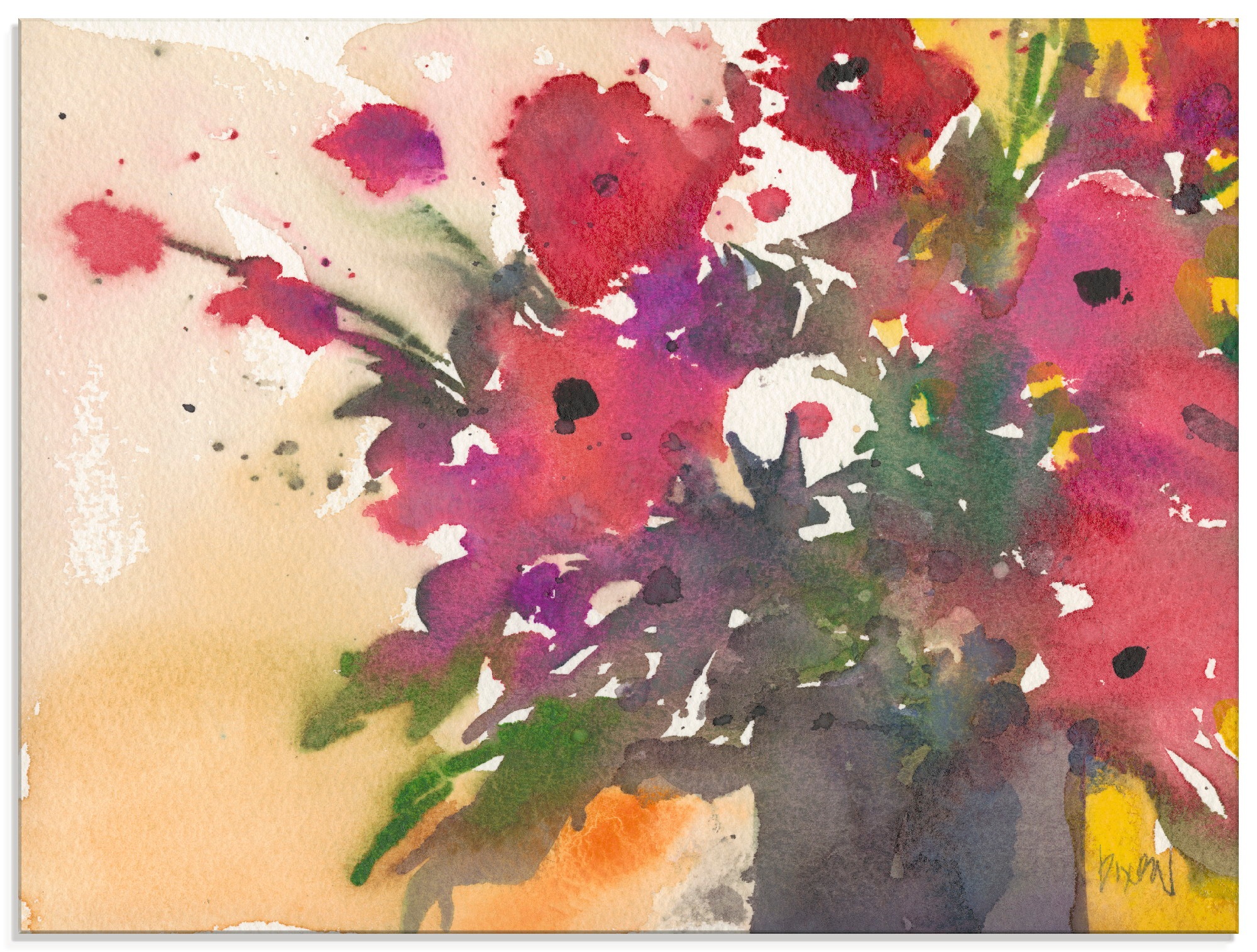 Artland Glasbild »Blumenetwas IV«, Blumen, (1 St.)