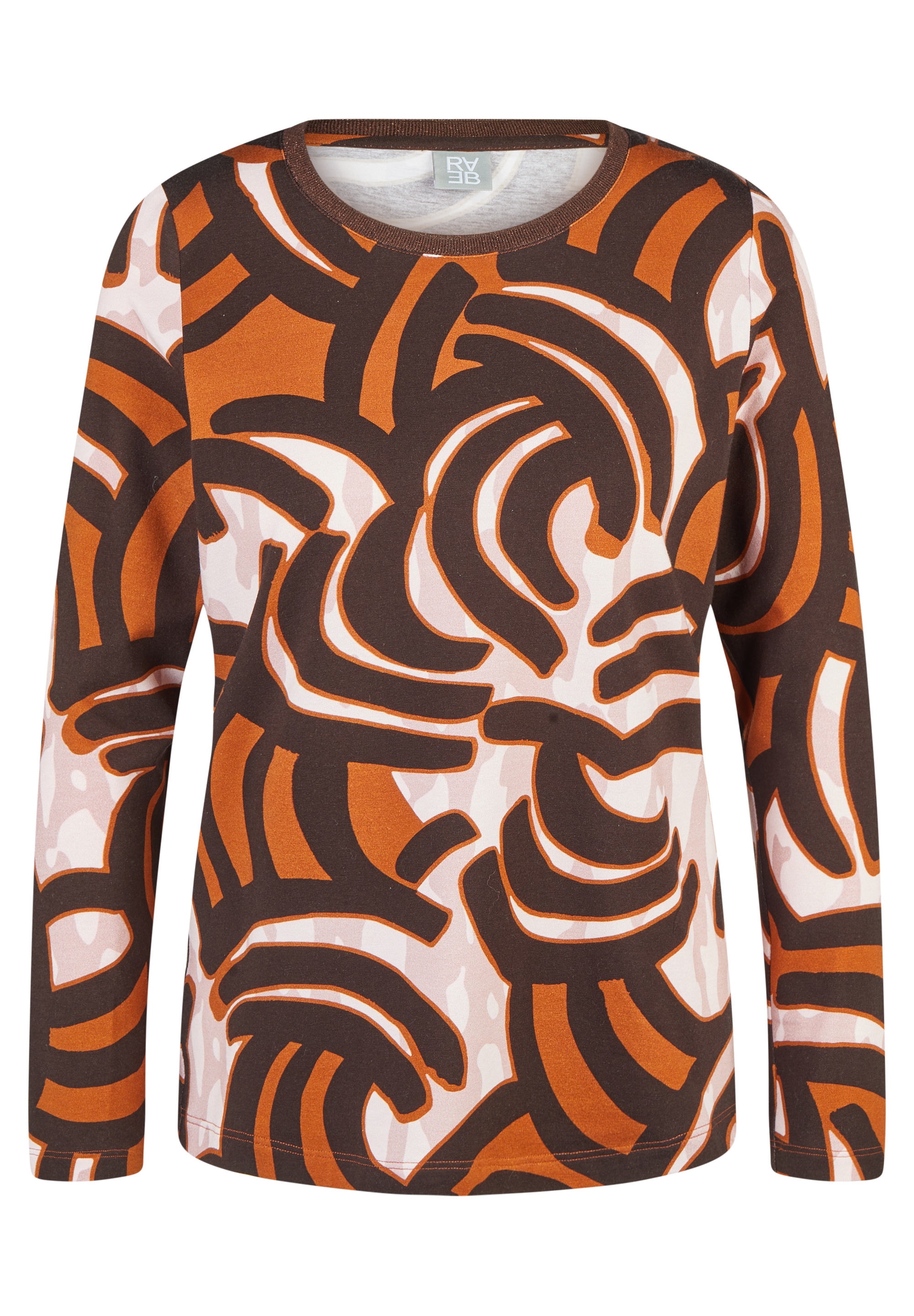 Rabe Langarmshirt mit grafischem Muster