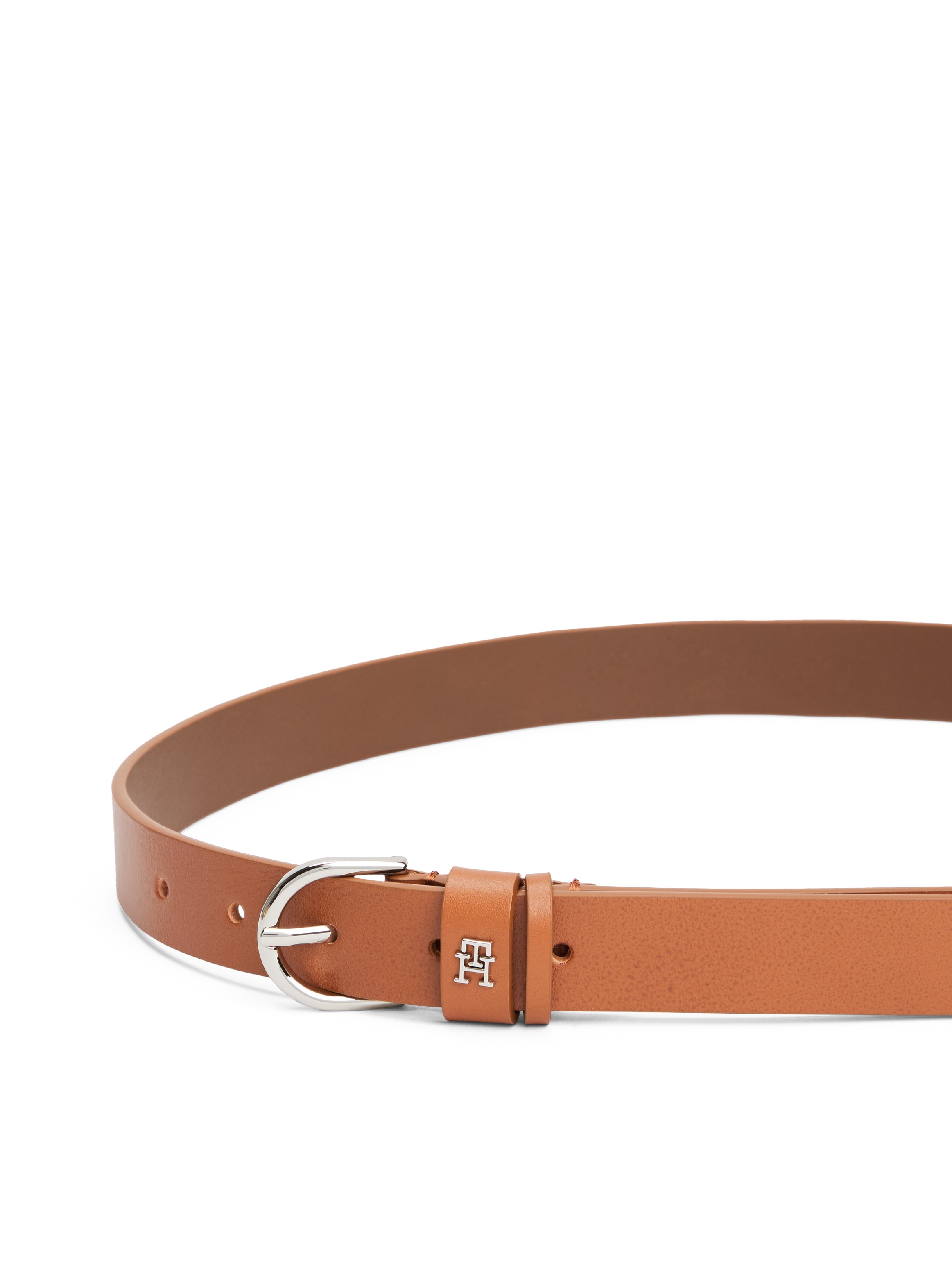 Tommy Hilfiger Ledergürtel »ESSENTIAL EFFORTLESS 2.5 SILVER« Einfachdornschließe, Metallemblem