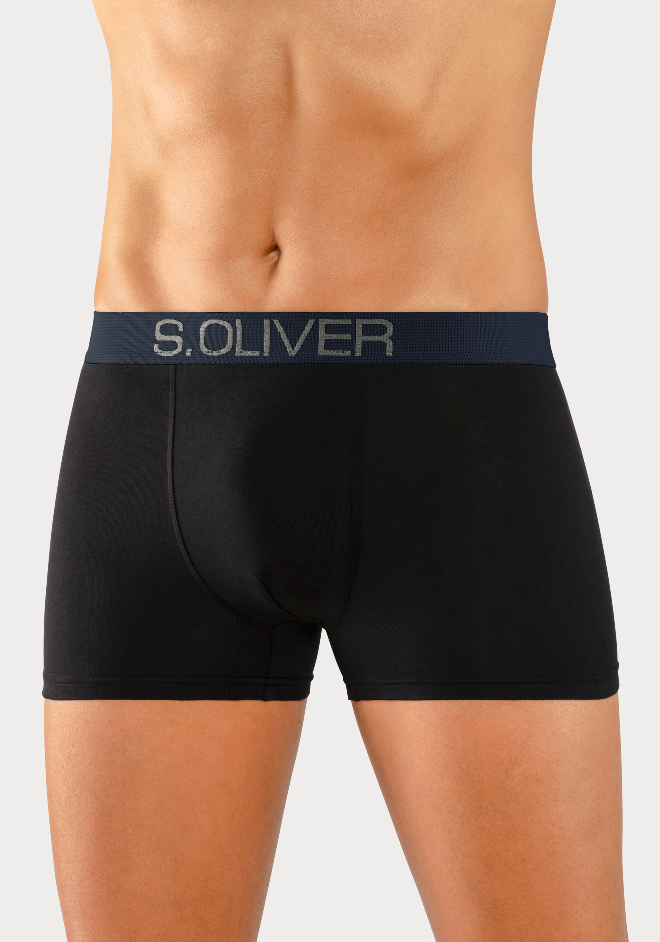 s.Oliver Boxer »Boxershorts für Herren«, (Packung, 4 St.), mit kontrastfarbenem Webbund