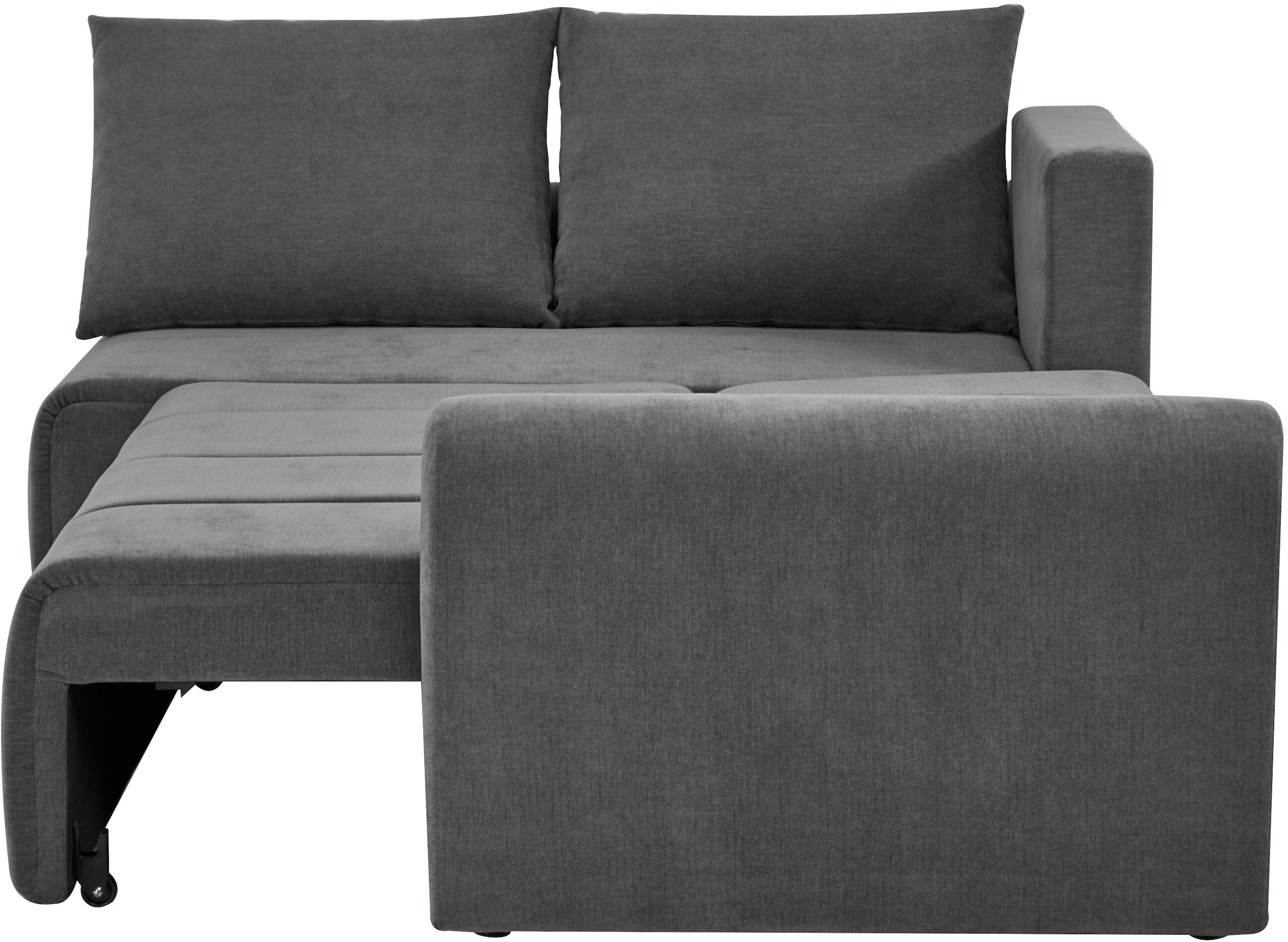 Home affaire Ecksofa »Nortrud, 241 cm, L-Form, mit Schlaffunktion u. Bettkasten« Recamiere rechts / links montierbar, in Cord und Webstoff