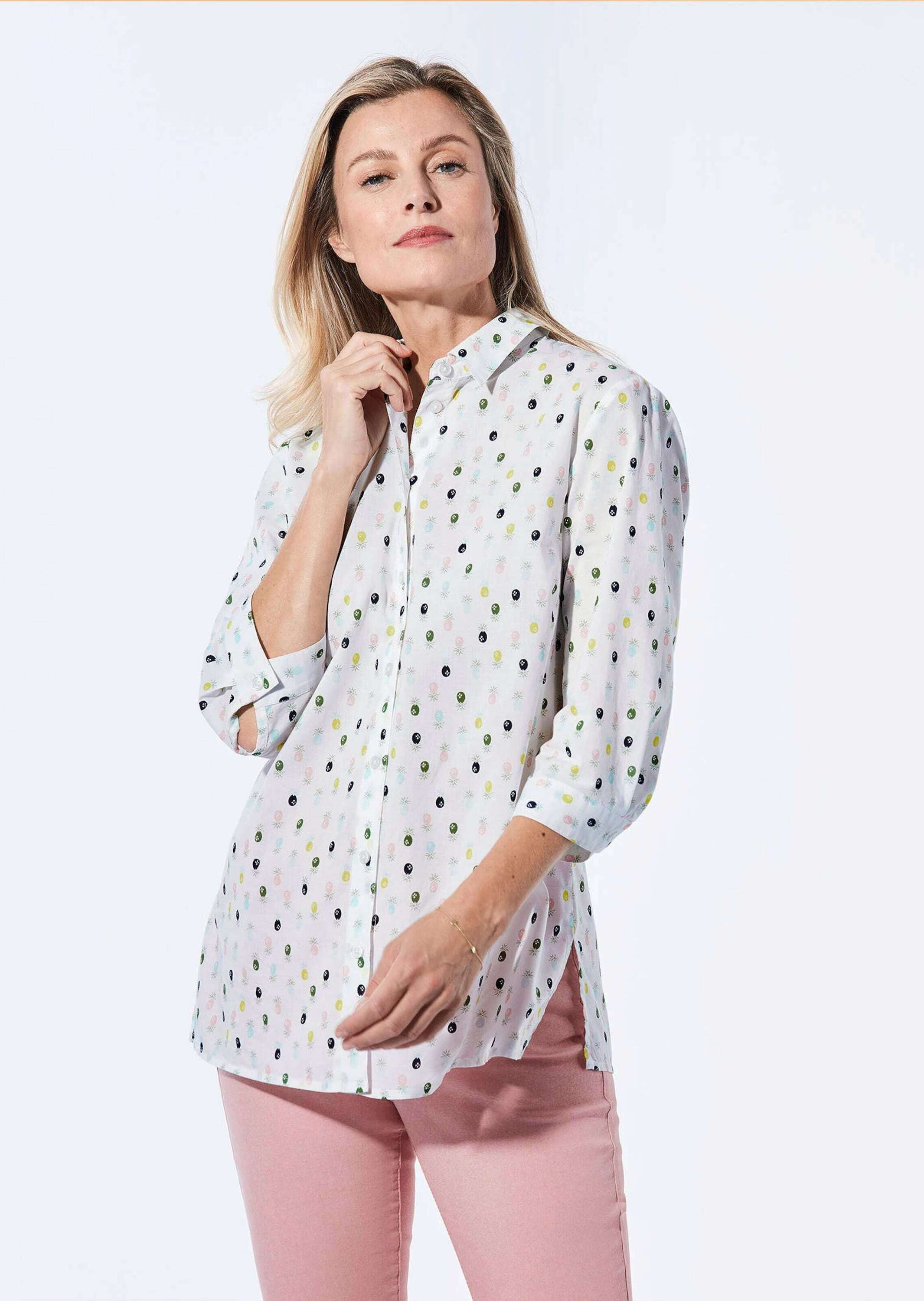 GOLDNER Klassische Bluse »Kurzgröße Bluse mit Hemdkragen«
