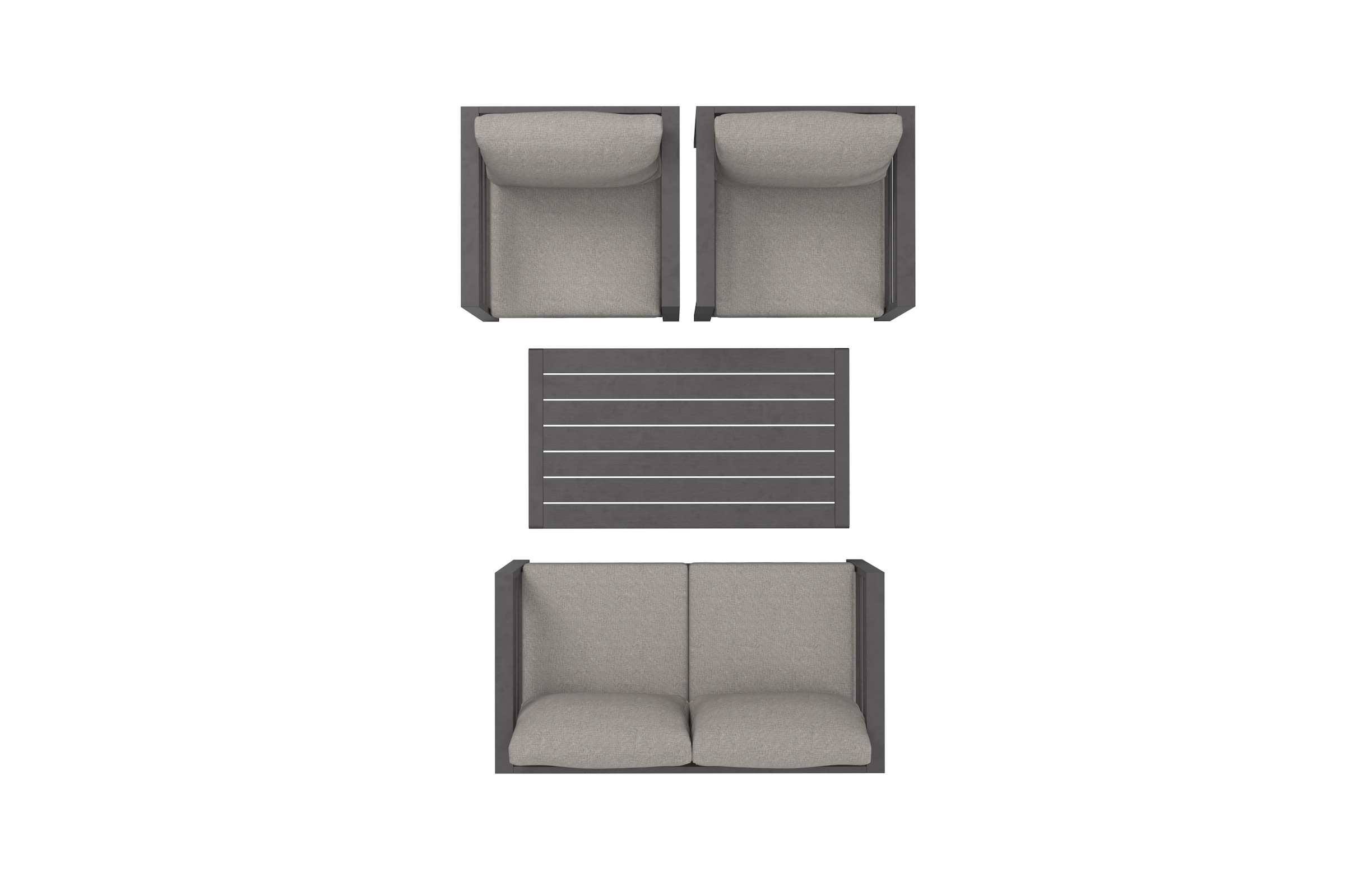KONIFERA Gartenlounge-Set »»New Jersey««, (Set, 12 tlg., 1x2er Sofa, 2 Sessel, Tisch 62x110x41 cm, inkl. Auflagen), Tischplatte aus Nonwood