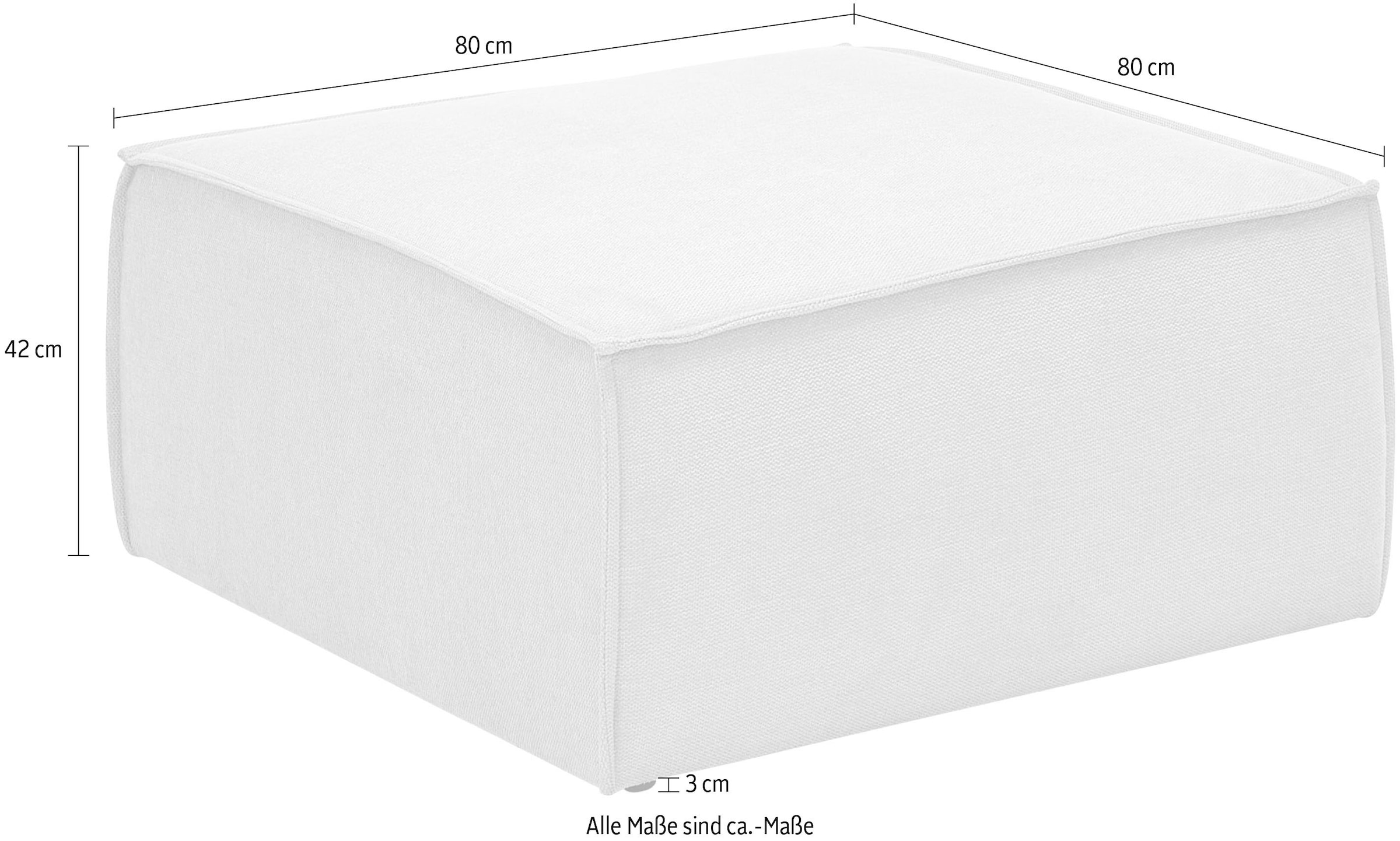 OTTO home Hocker »FINNLEY, Polsterhocker in Bouclé, Struktur fein u. Mega Cord verfügbar« passend zum Loveseat der Serie Finnley