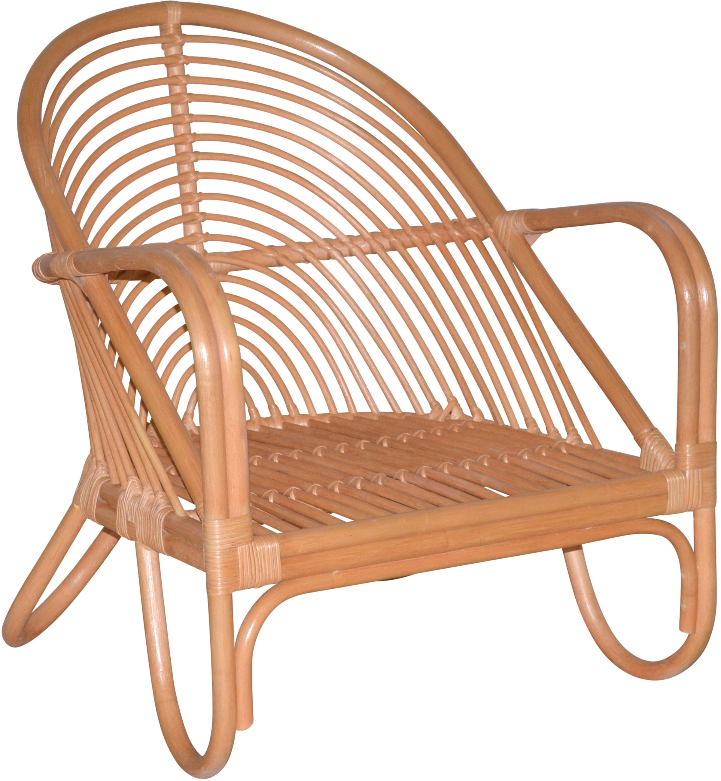 HOFMANN LIVING AND MORE Loungesessel, (1 St., Inklusive extra stark gepolsterten Sitzkissen), Handgeflochten