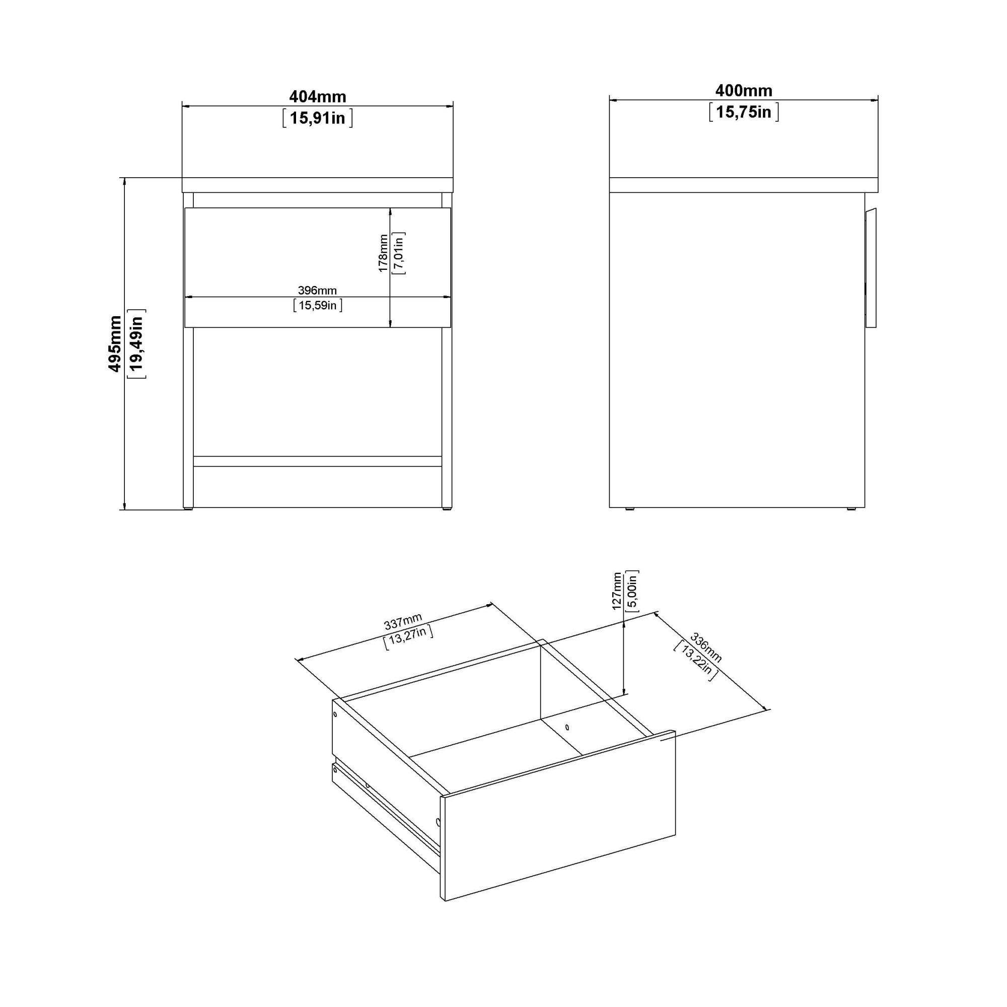 INOSIGN Nachttisch »Naia, Nachtkommode, Nachtschrank, Beistelltisch« mit 1 Schublade, Breite 40 cm, Höhe 50 cm