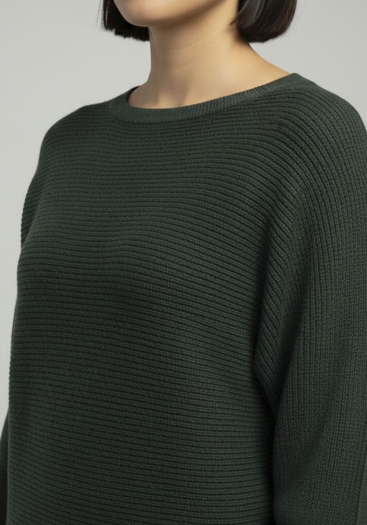 Laura Scott Strickkleid Ohne Taschen mit Fledermausärmeln und Rippstrick - NEUE KOLLEKTION