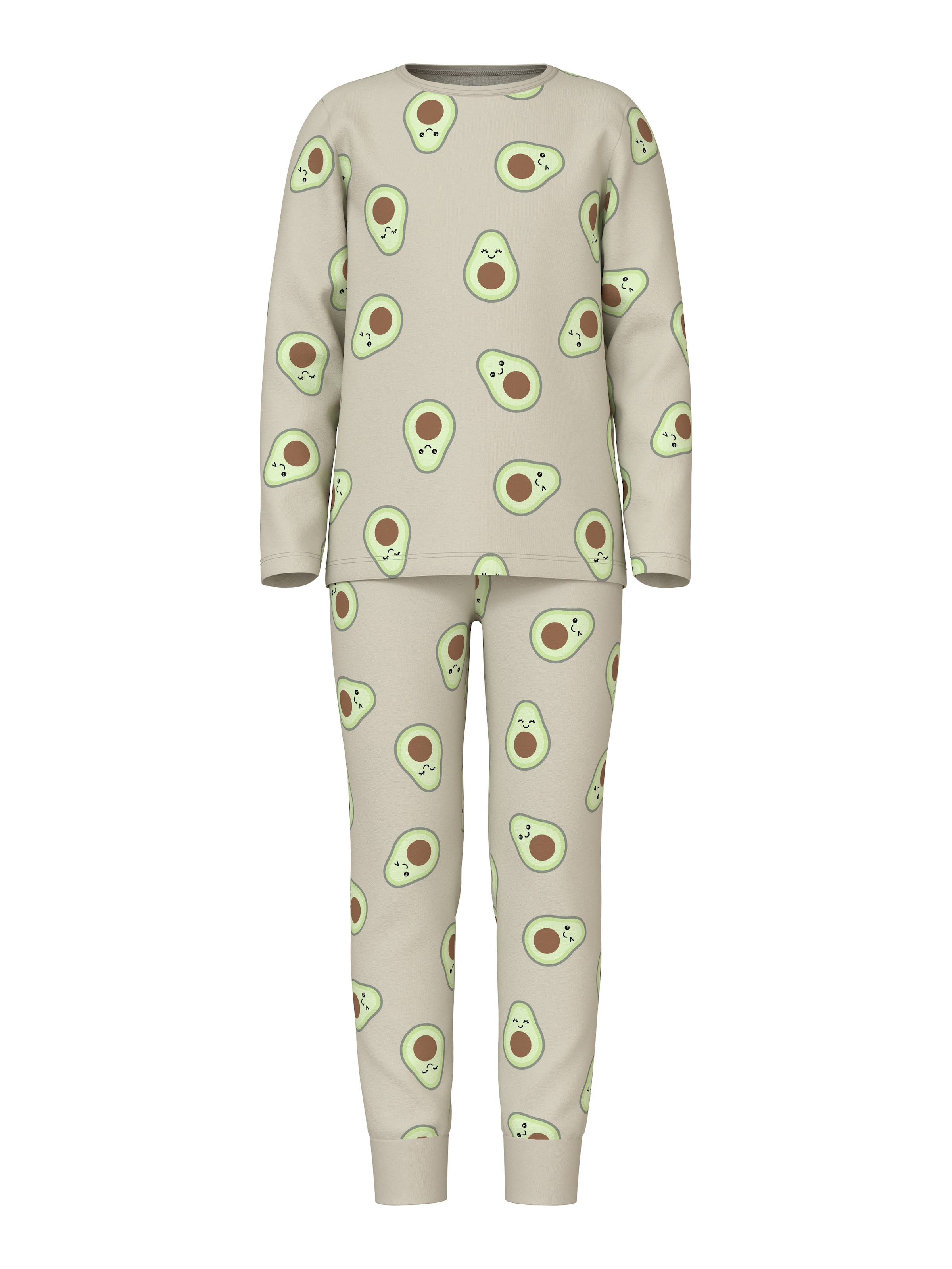 Name It Schlafanzug »NKFNIGHTSET OATMEAL AVOCADO NOOS« Set, 2 tlg. im lustigen Avocado-Alloverprint